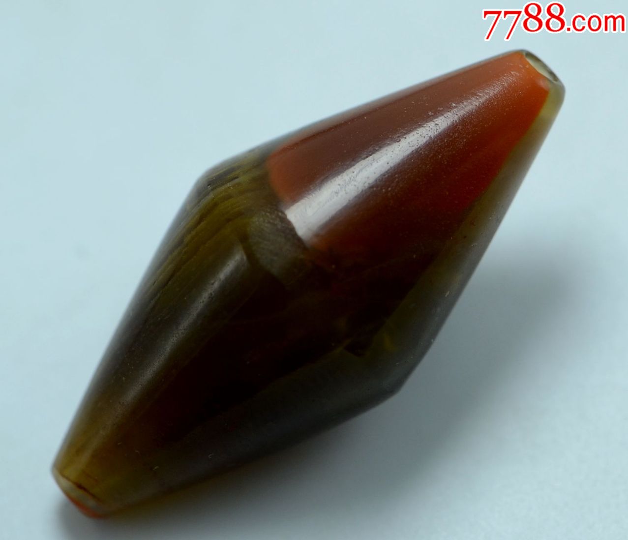 古珠老珠子汉魏晋红缟玛瑙珠碾形珠尖头勒子锁骨珠