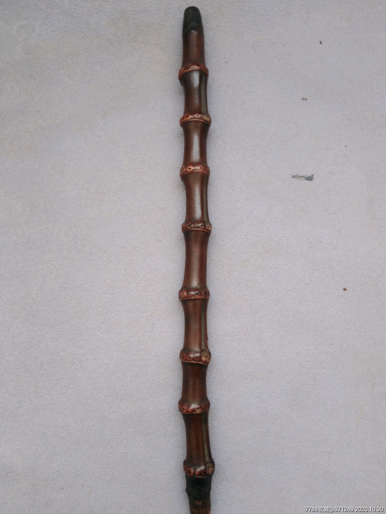 晚清罗汉竹烟杆包浆一流