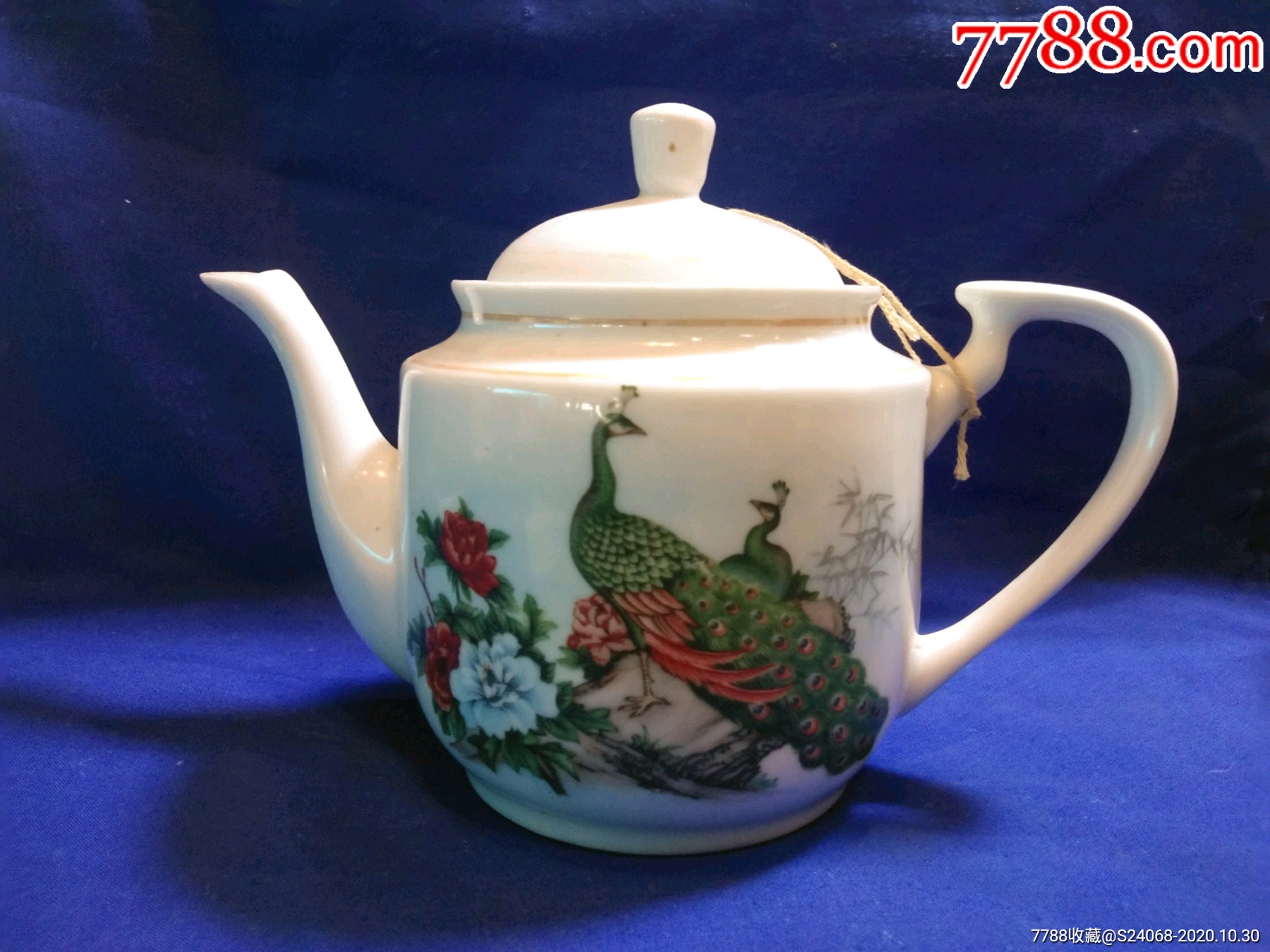 宁夏石嘴山瓷厂茶壶:孔雀开屏茶壶_茶壶【九月收藏】_第1张_7788钱币