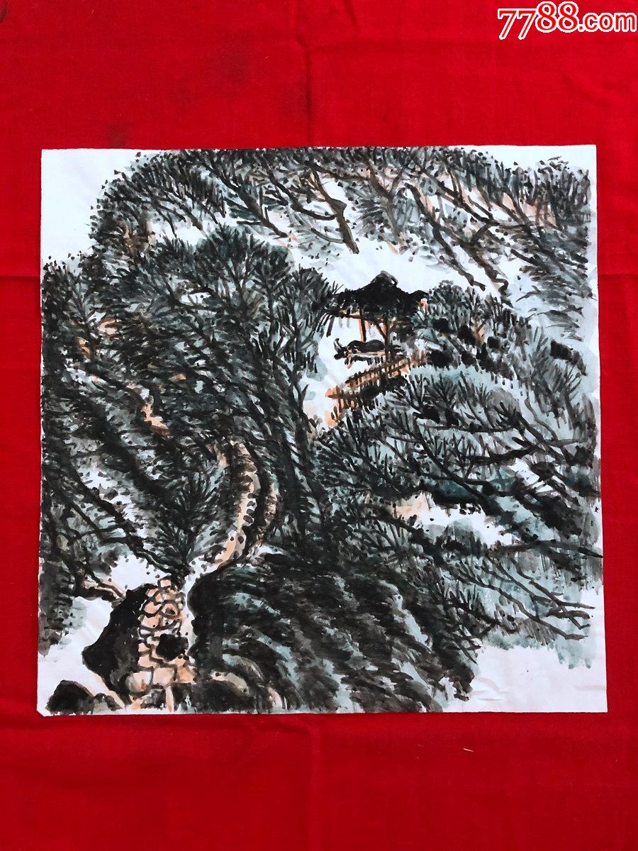 书画9319著名画家【田雨】无款山水画