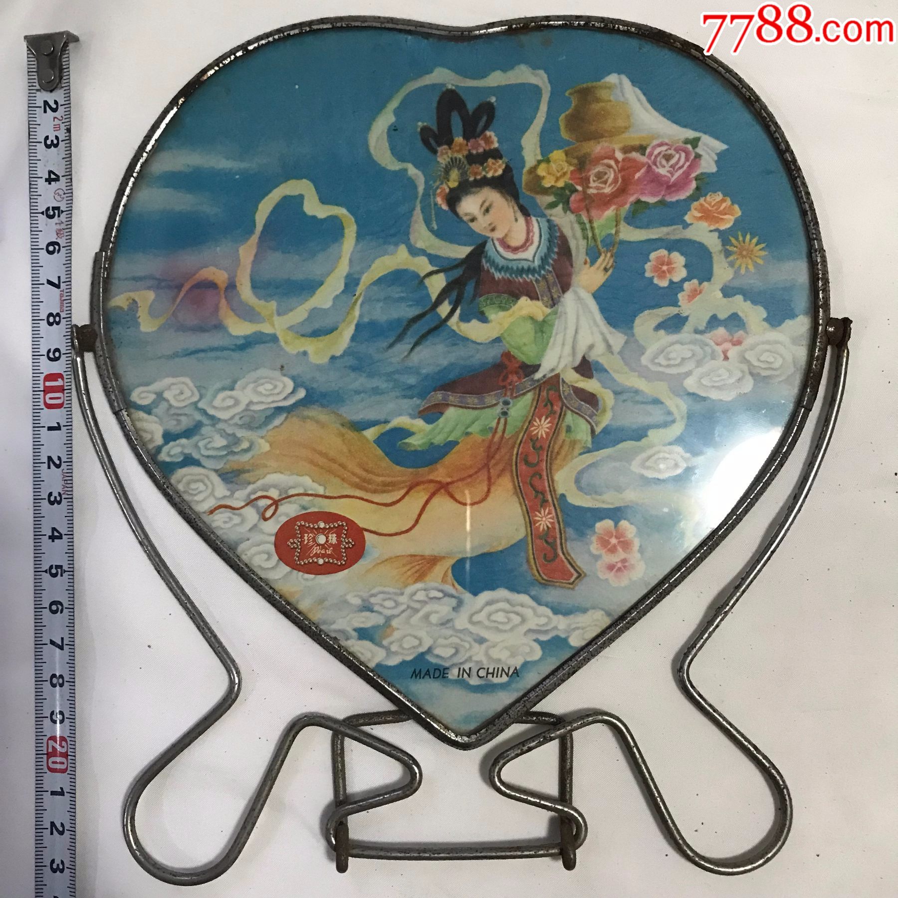 梳妆镜人物老镜子5919珍珠牌