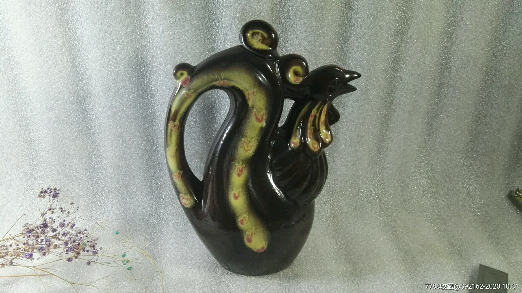 美陶老美陶宜兴567工艺美术陶瓷鸡壶