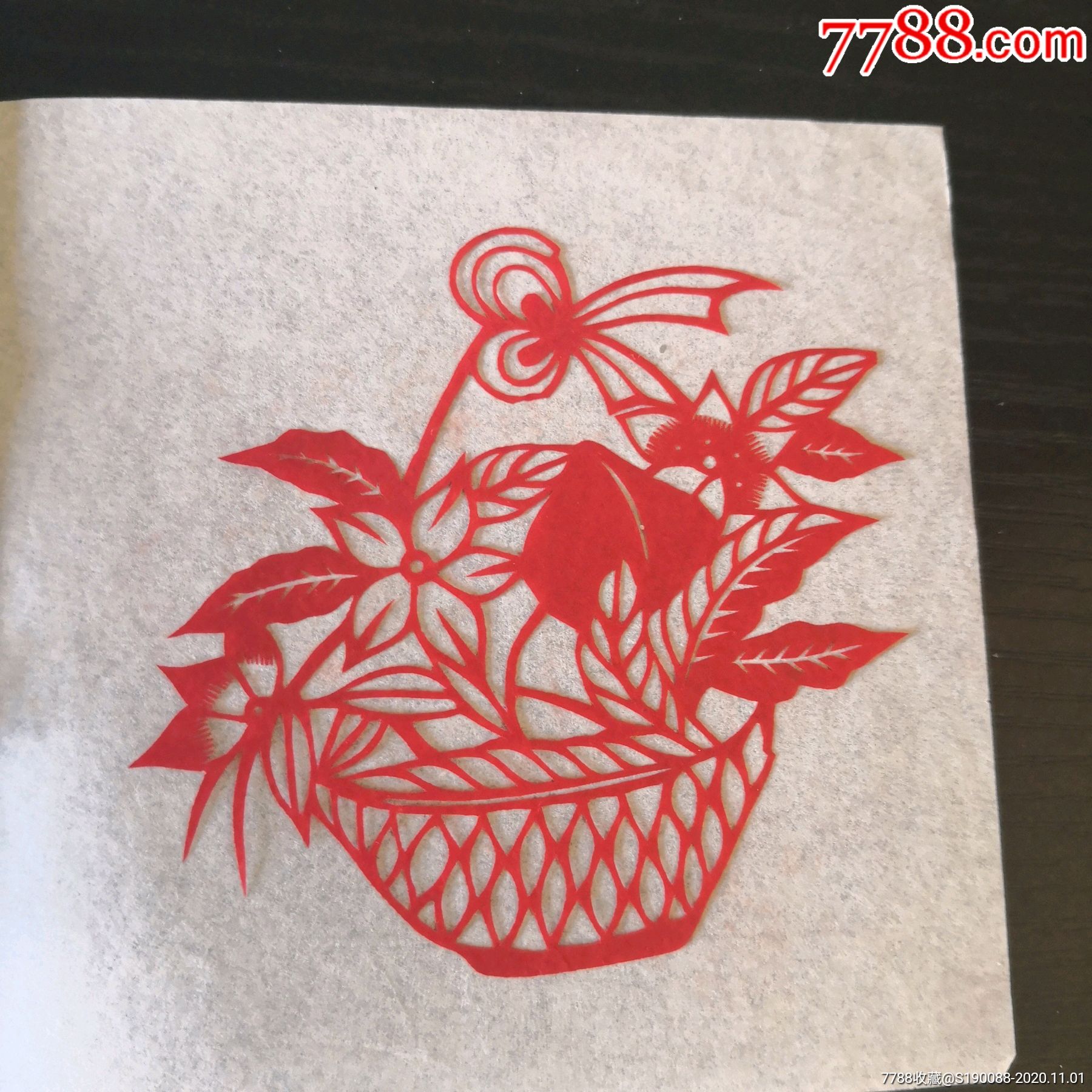 老剪纸,10张/套,花盆.