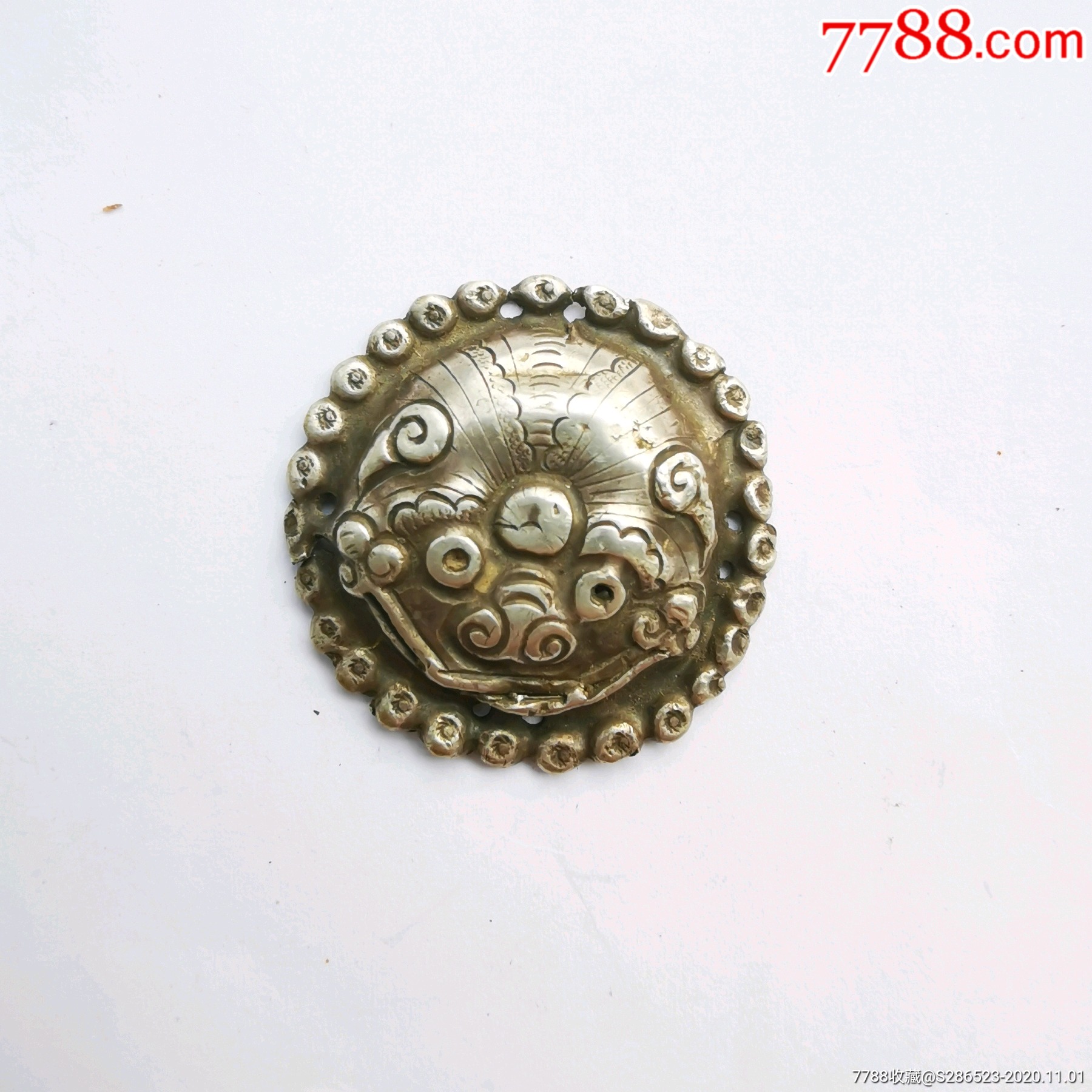 民国避邪银帽花