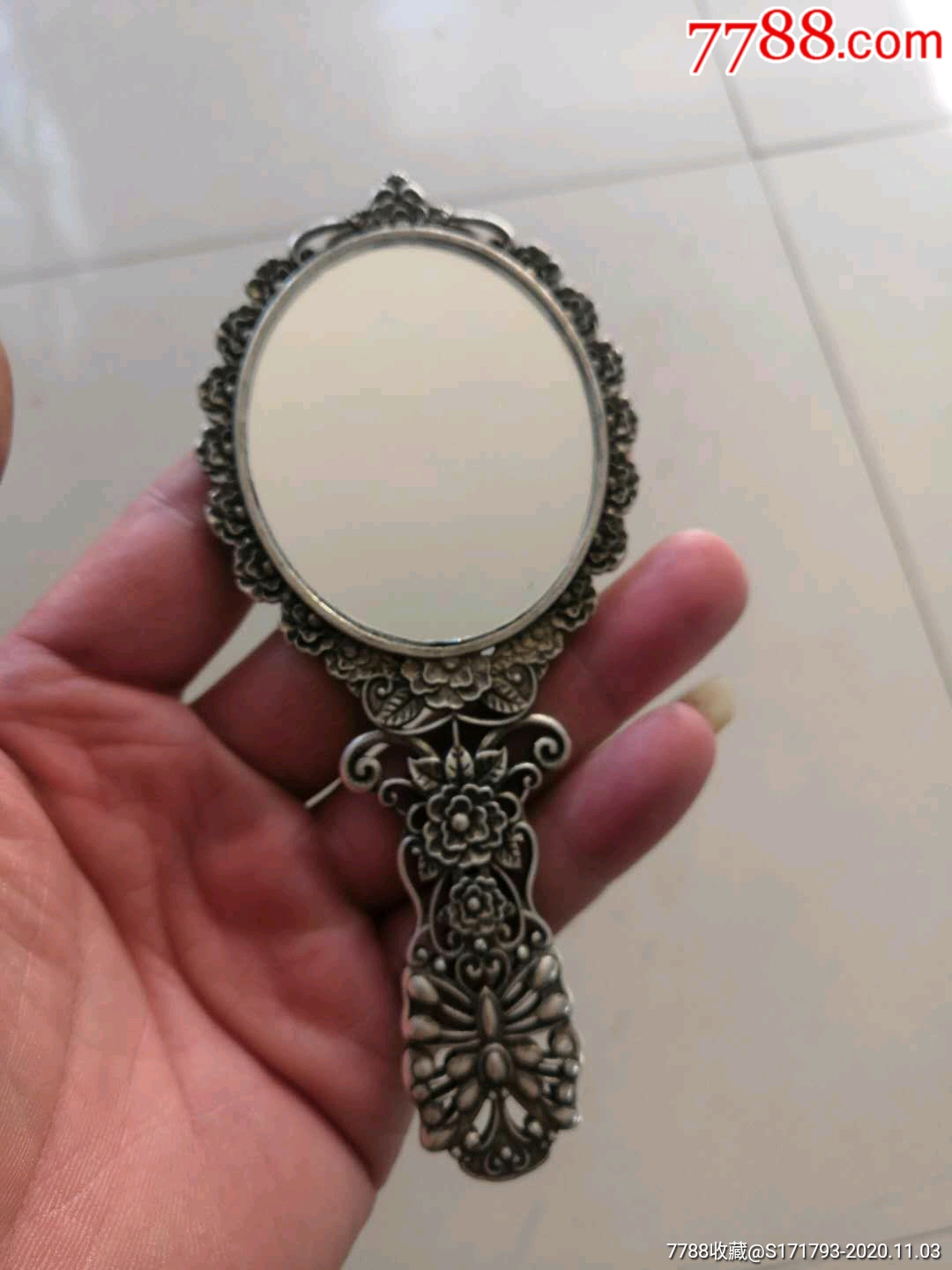 民国时期纯银镜子_其他生活用具_古玩民俗家具【7788钟表收藏】