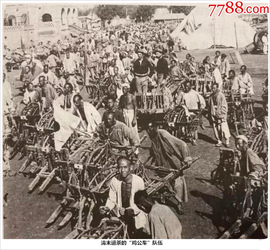 清末运茶的鸡公车队伍