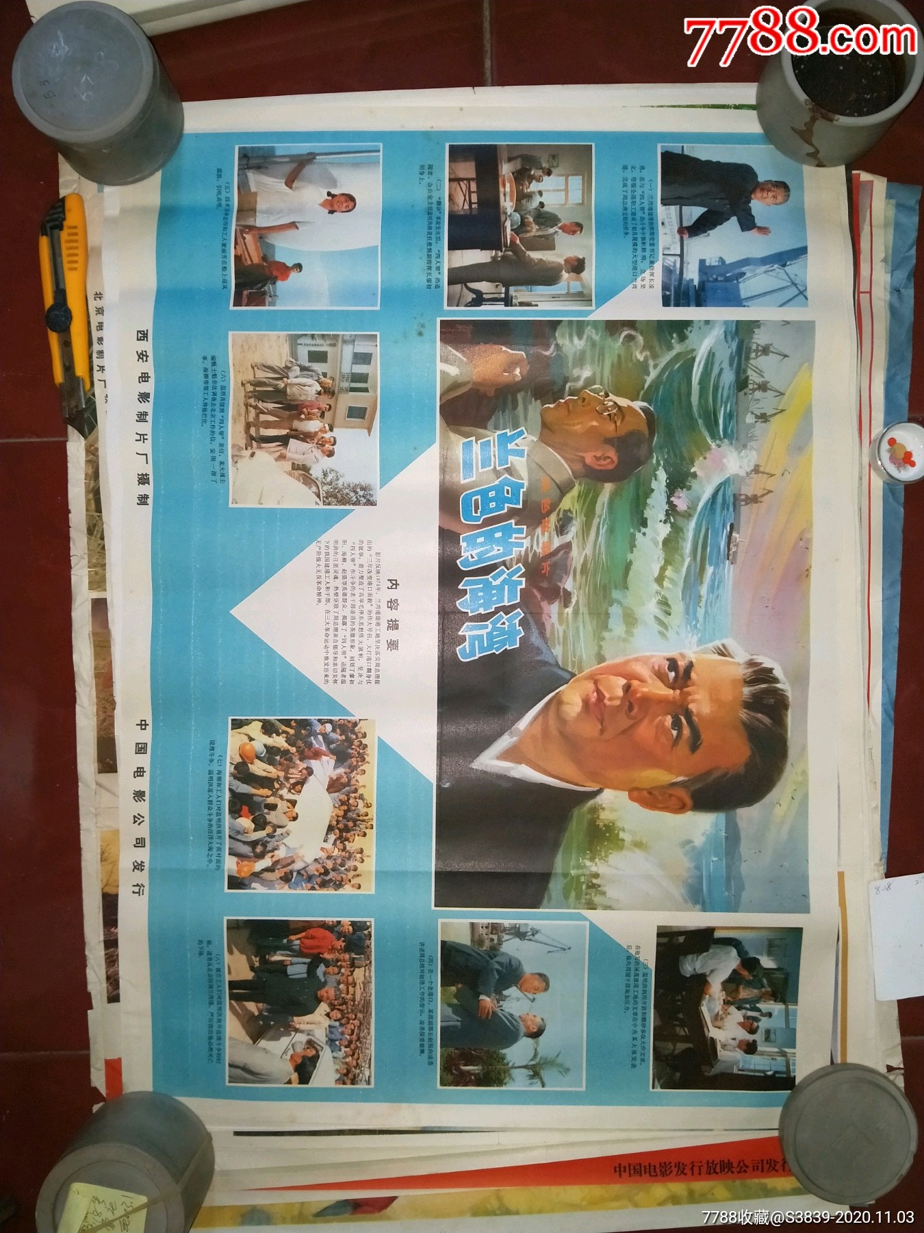 70年代2开绘画电影海报兰色的海湾