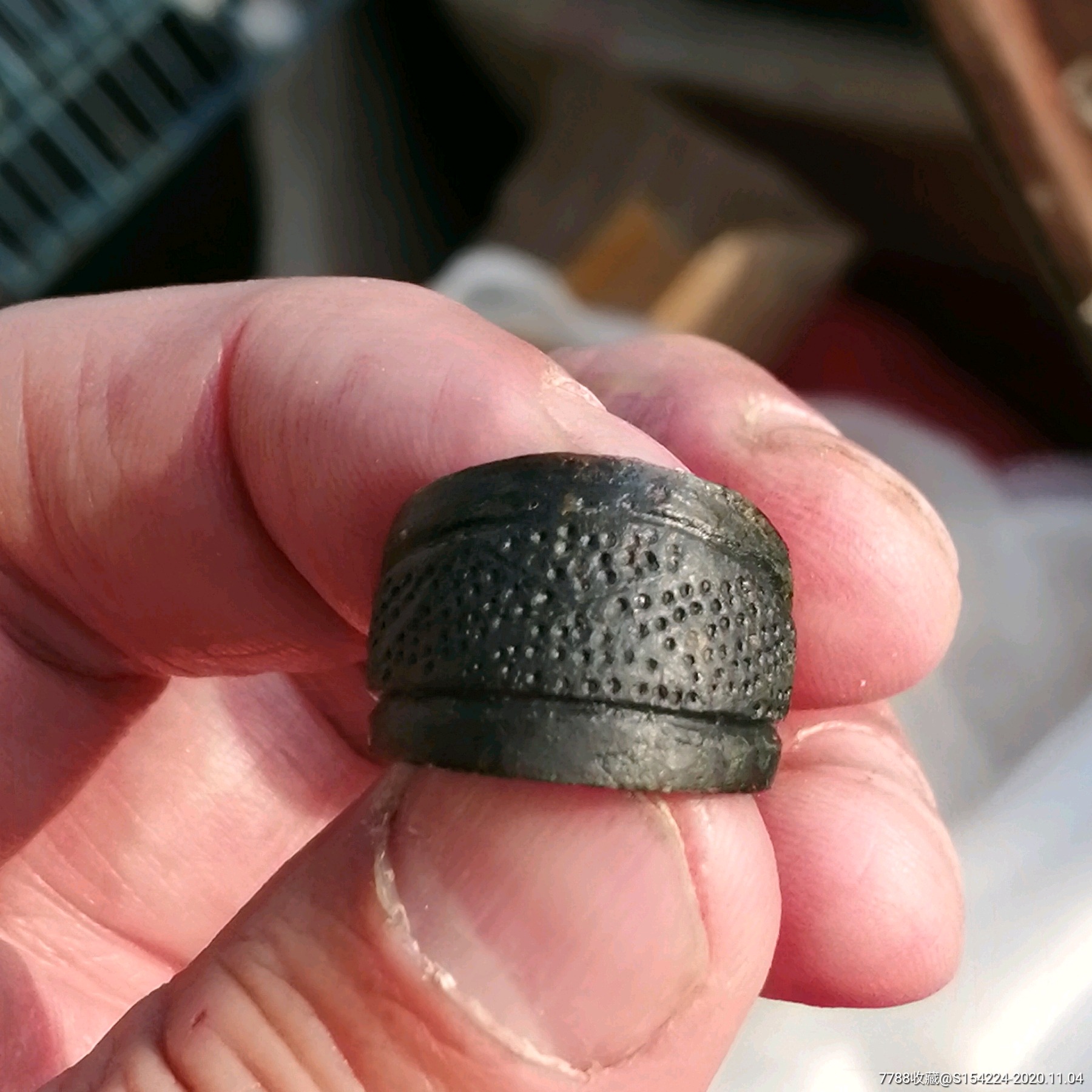 极美!鄂尔多斯草原文化匈奴萨满教青铜黑漆古戒指