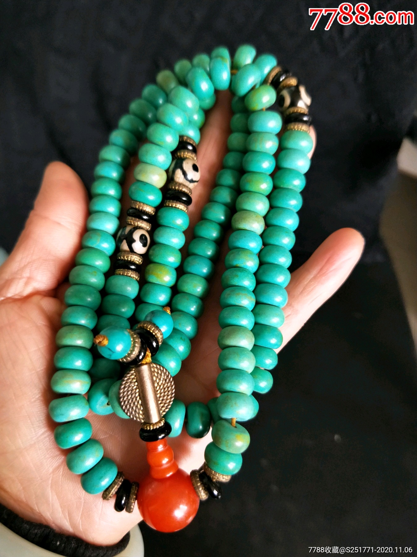 旧藏绿松石108珠子