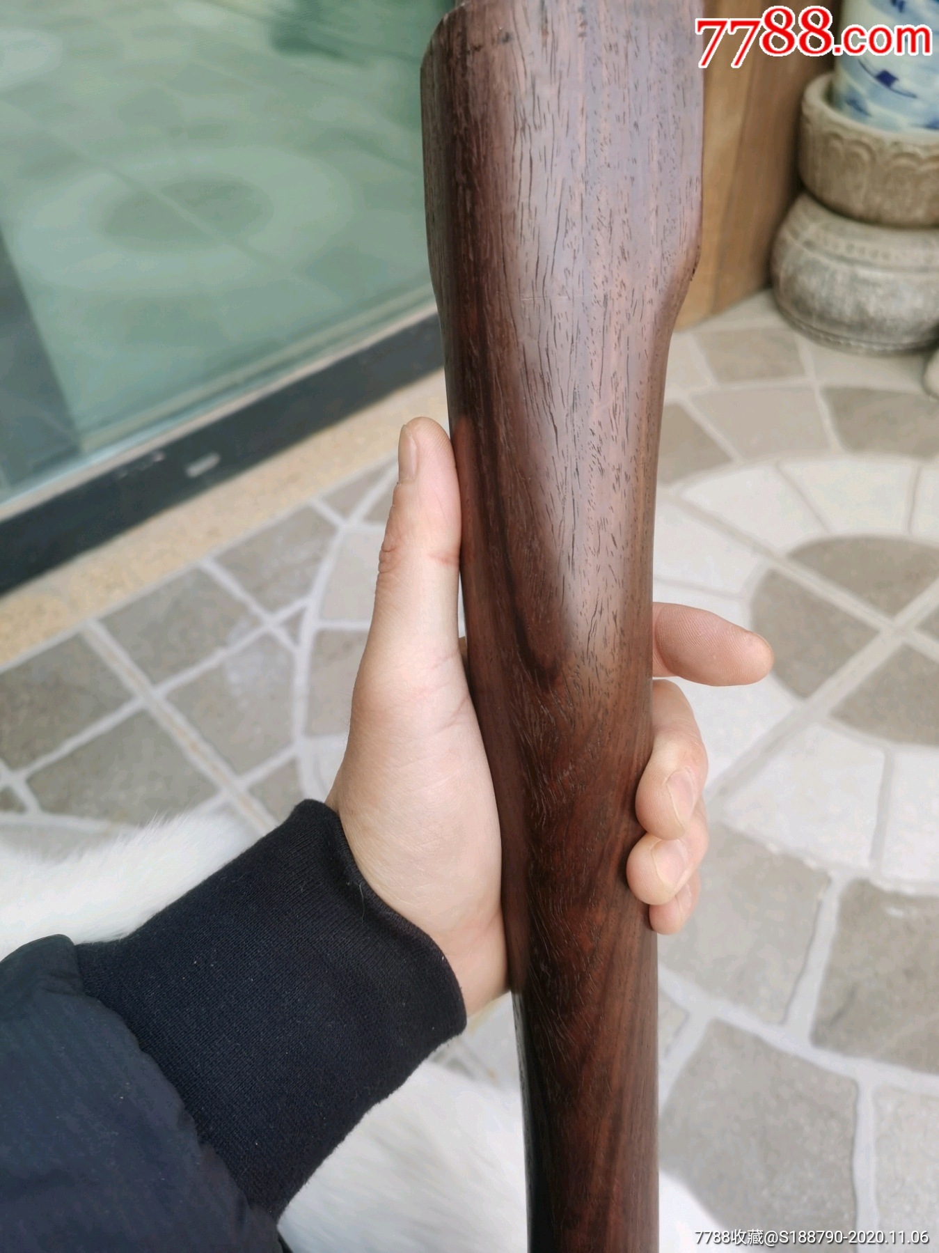 清代黄花梨油梨凳子腿