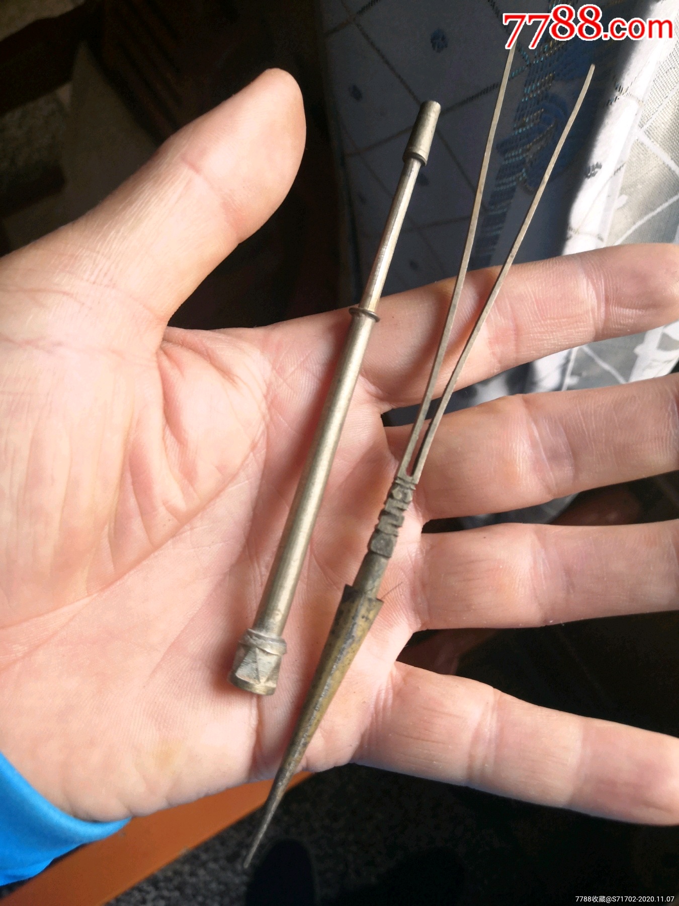 清代白铜多功用毛笔