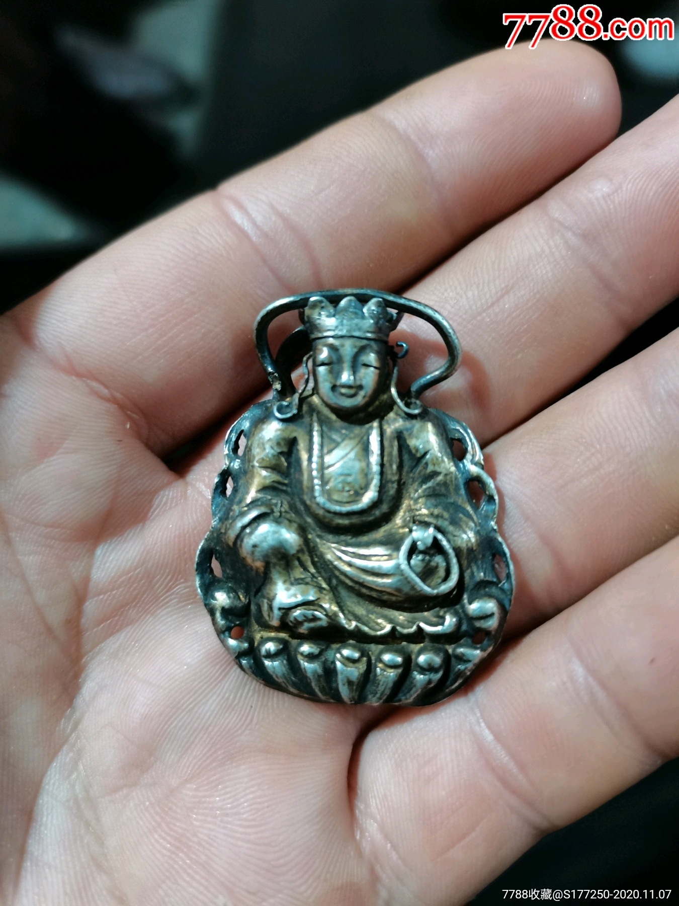 清代老银佛像完整如图