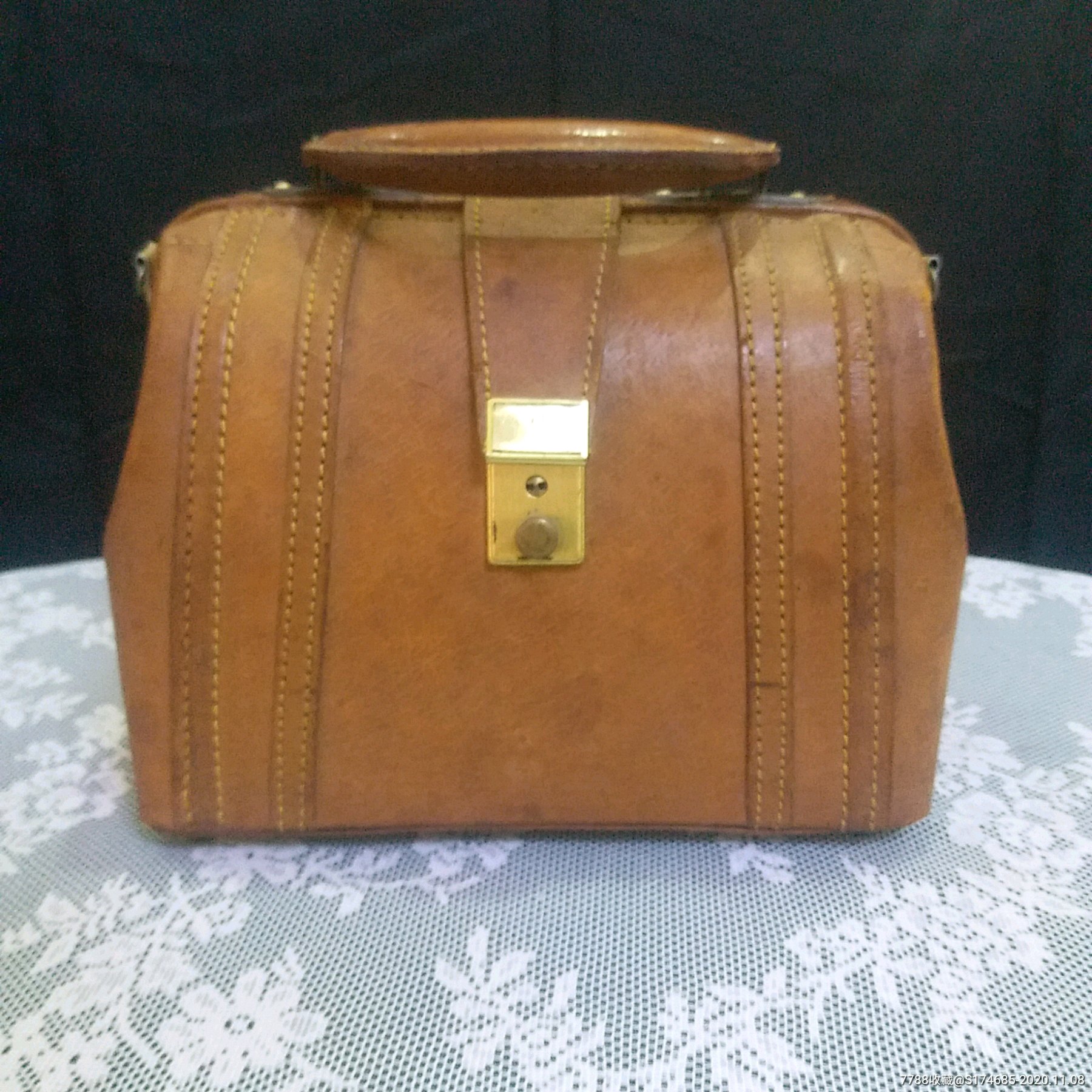 民国老上海老式牛皮包二手老手提包老手拎包老皮包