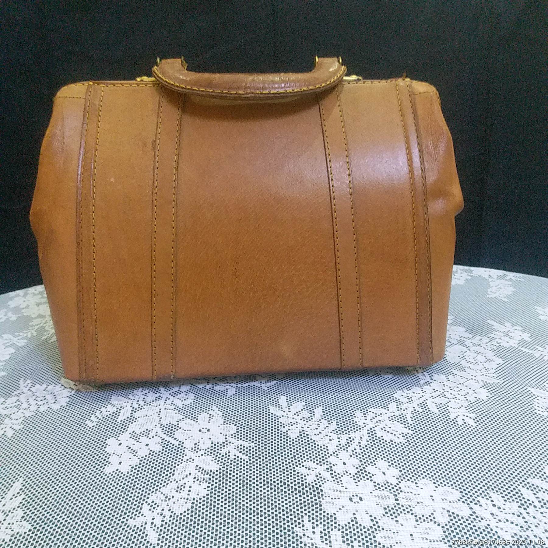 民国老上海老式牛皮包二手老手提包老手拎包老皮包