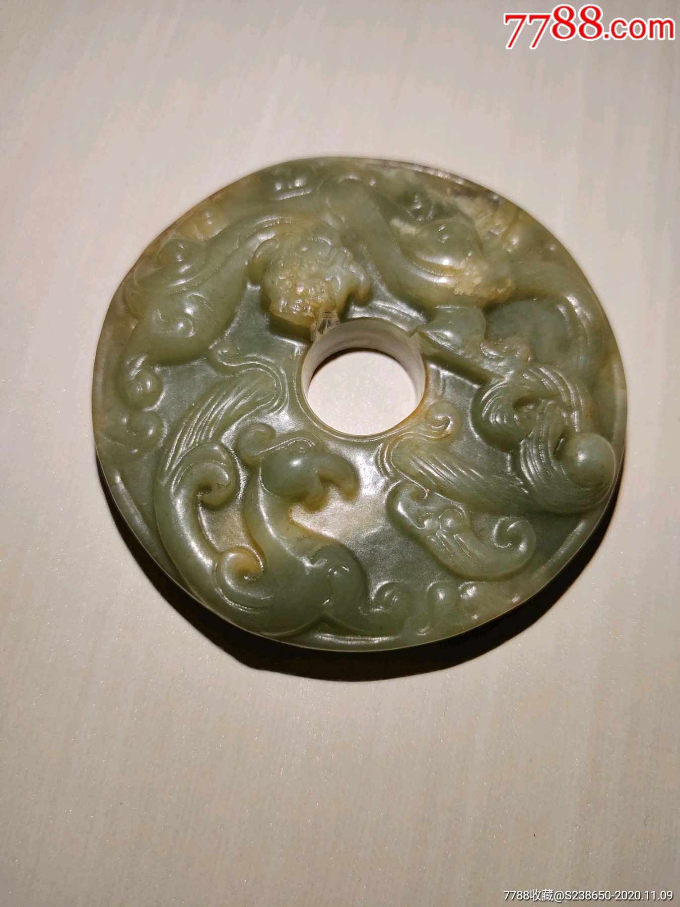 明清老和田青玉玉壁,老玉,高古玉