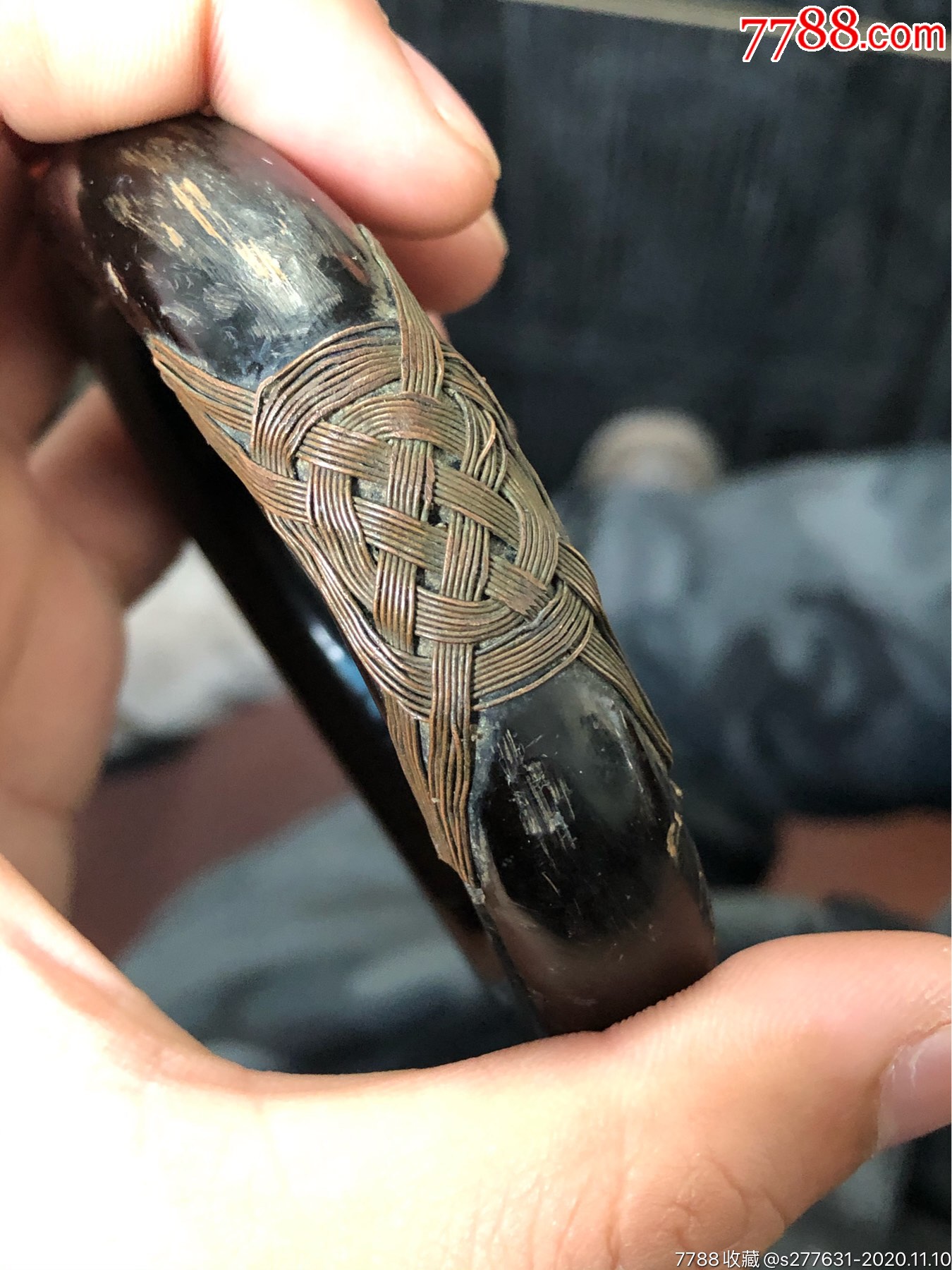 清代特粗海藤手镯子