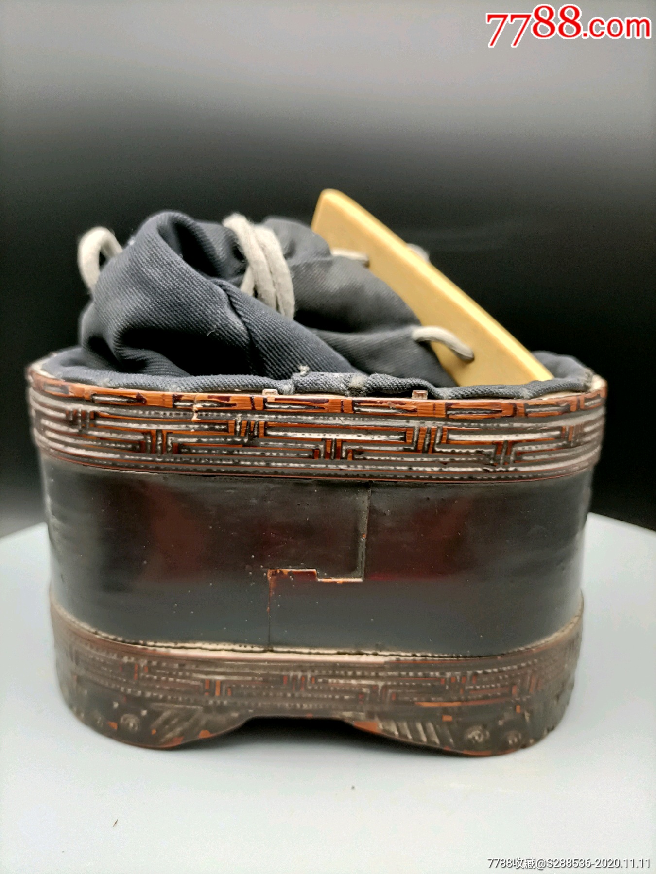 民国竹刻鹌鹑圈鹌鹑袋子