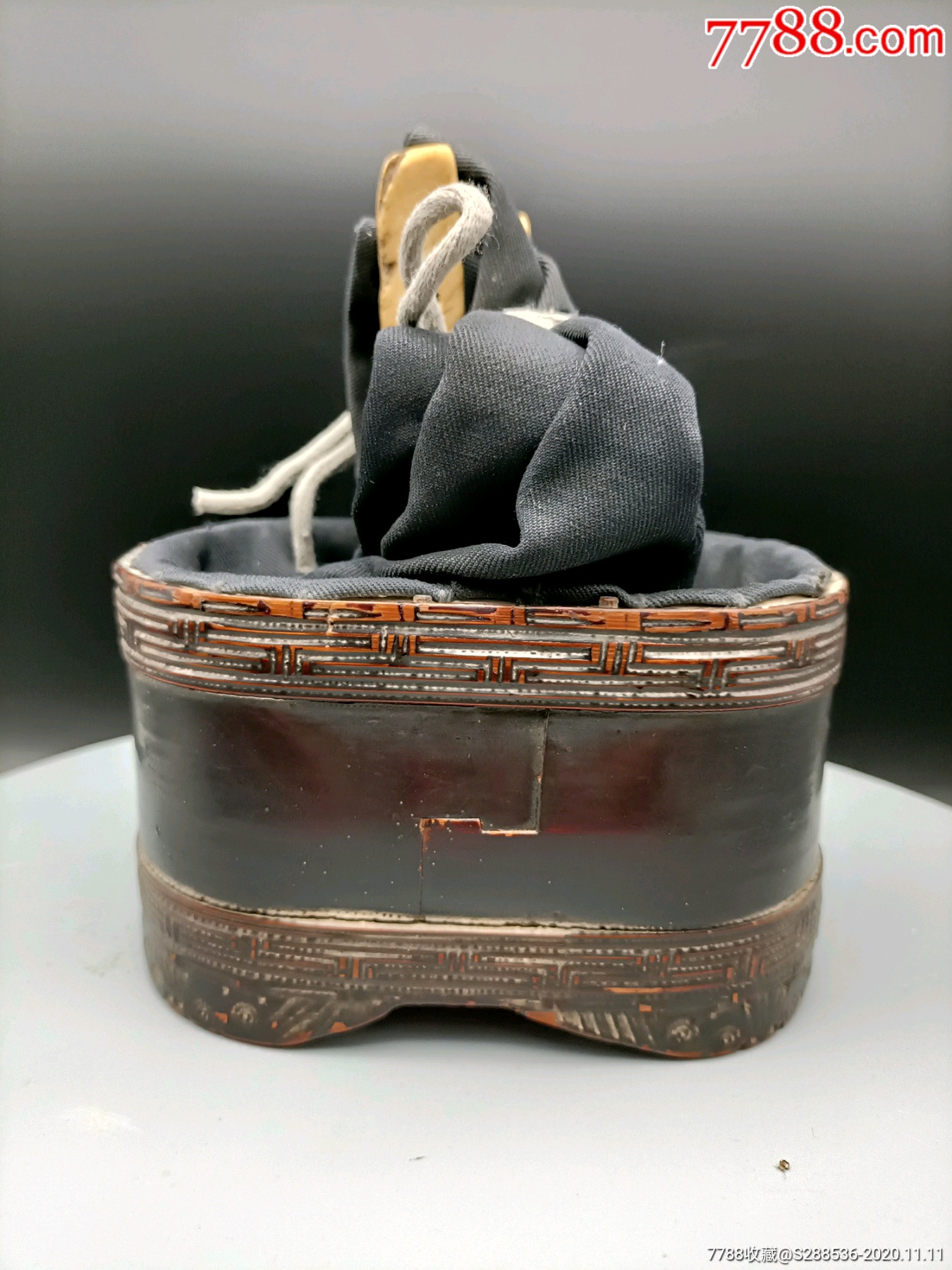 民国竹刻鹌鹑圈鹌鹑袋子