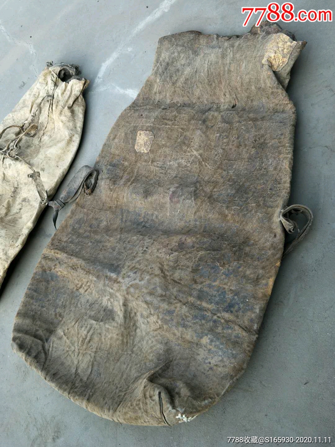 清代蒙古骑兵行军必备大牛皮囊全品包老