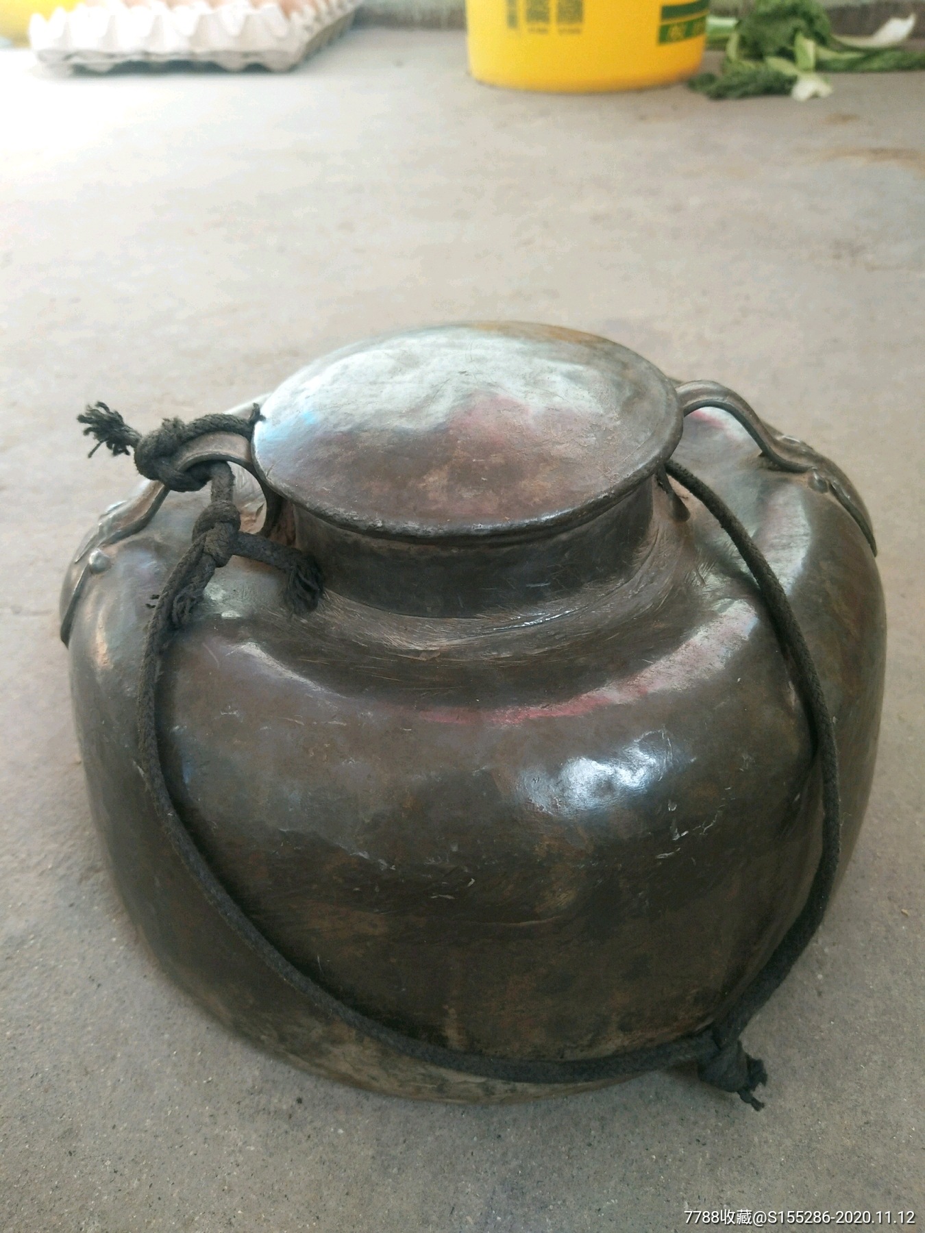 晚清民国锡质暖水壶,品相完整,皮壳包浆一流,重2斤9两,包老包真