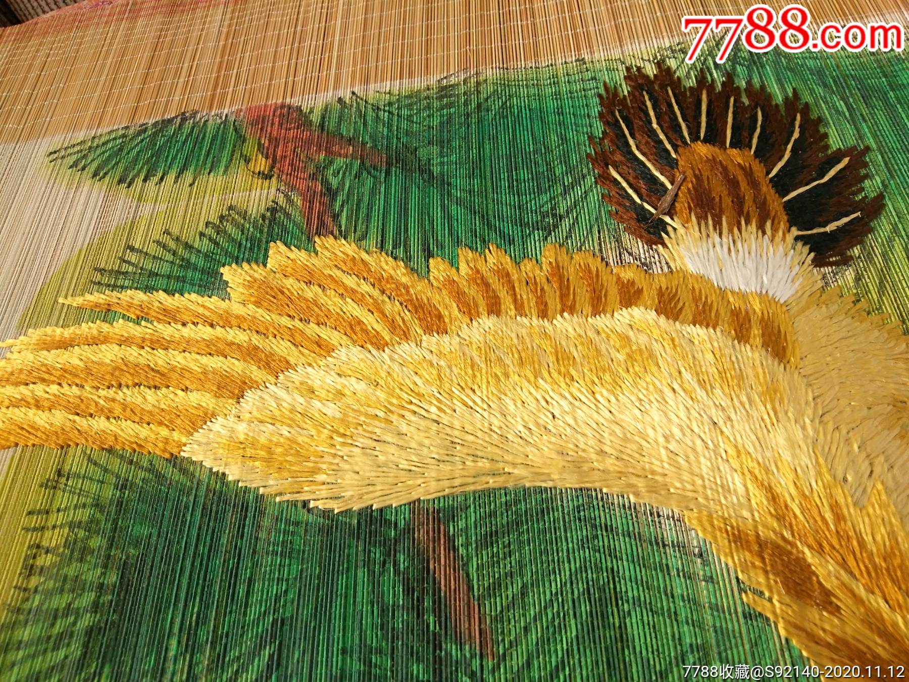 库存创汇时期竹丝挂帘-竹帘画/竹雕画-7788模型收藏