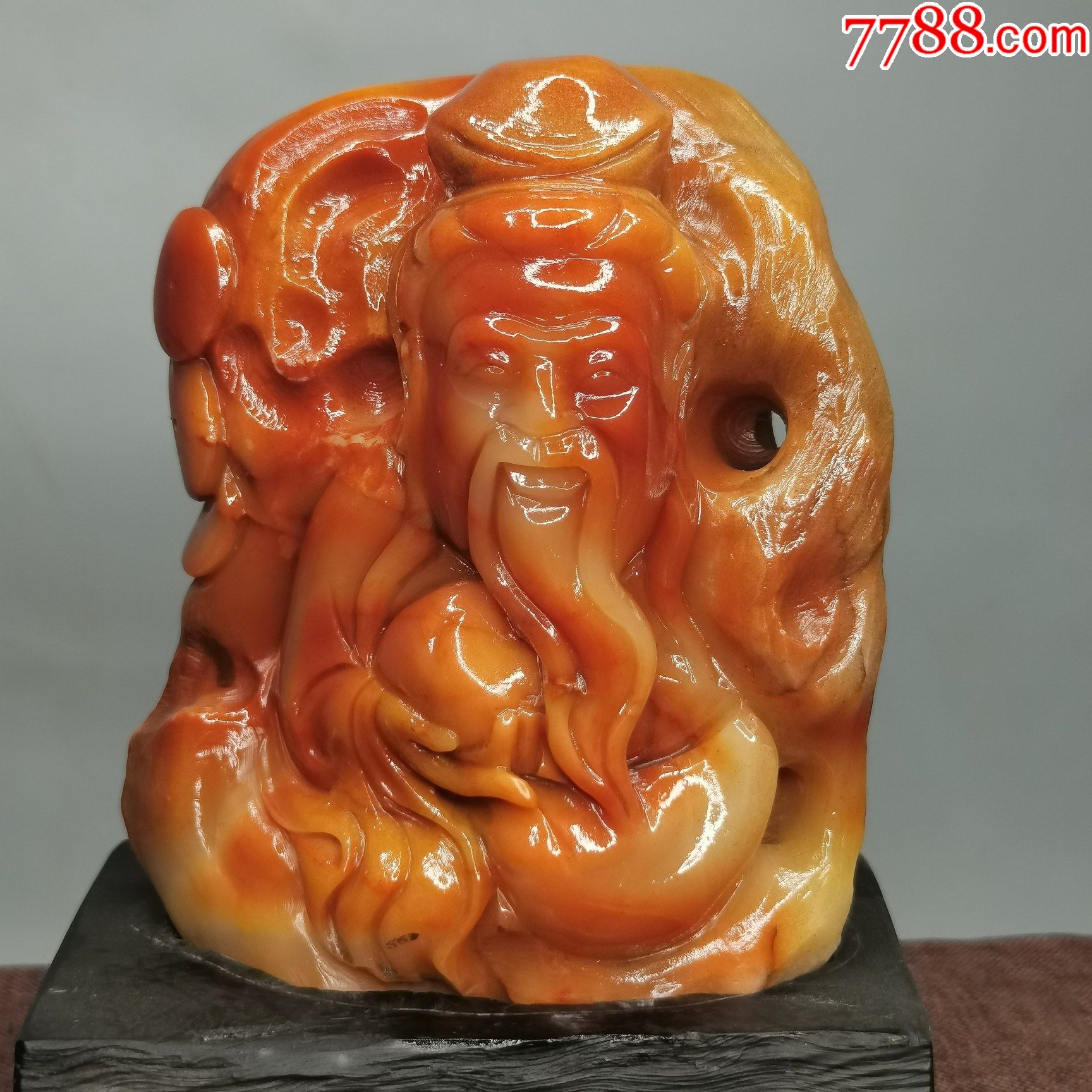 寿山石芙蓉石寿星人物把件