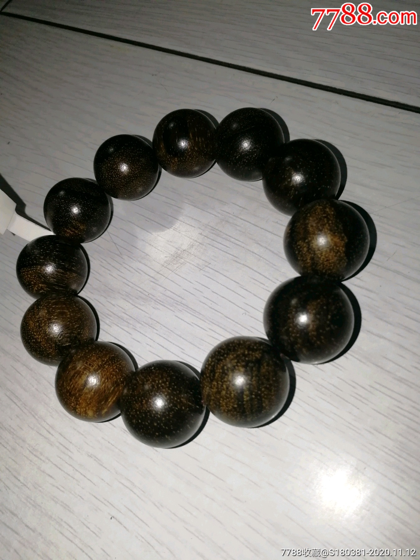0男士手串圆珠男士标配珠子东帝汶虎皮沉香木-沉香木手串-7788青瓷