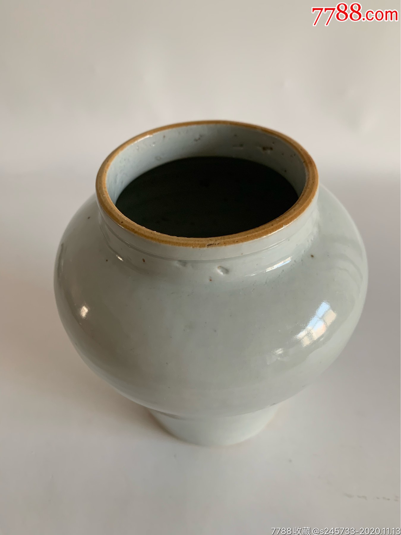 清代早期顺治白釉罐