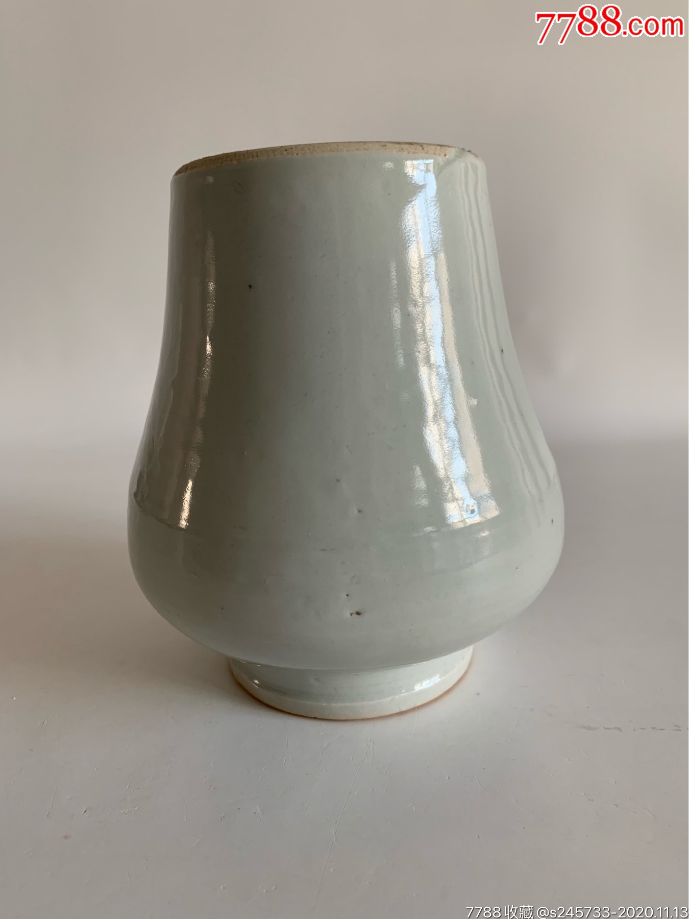 清代早期顺治白釉罐