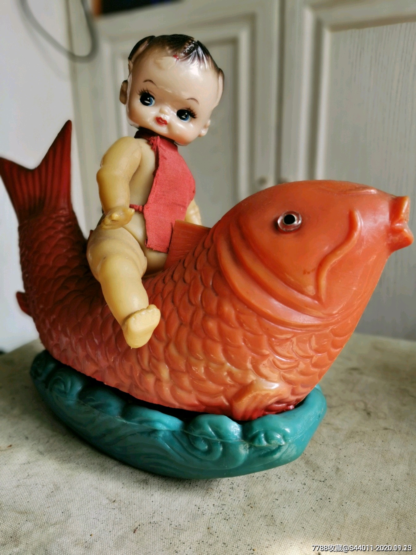 骑鱼娃娃不倒翁,鲤鱼娃娃,老玩具-其他传统玩具-7788收藏