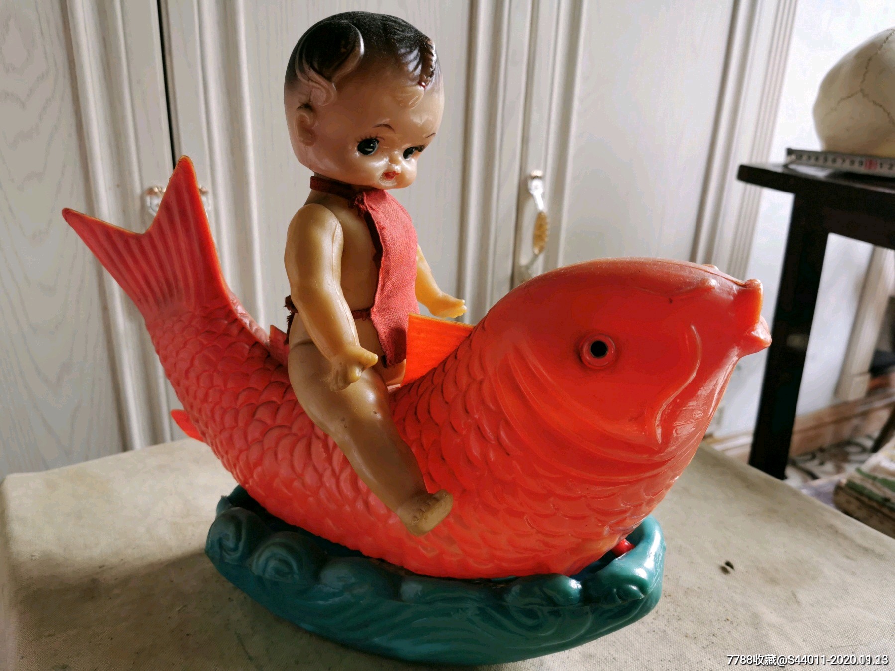 骑鱼娃娃不倒翁,鲤鱼娃娃,老玩具-其他传统玩具-7788收藏