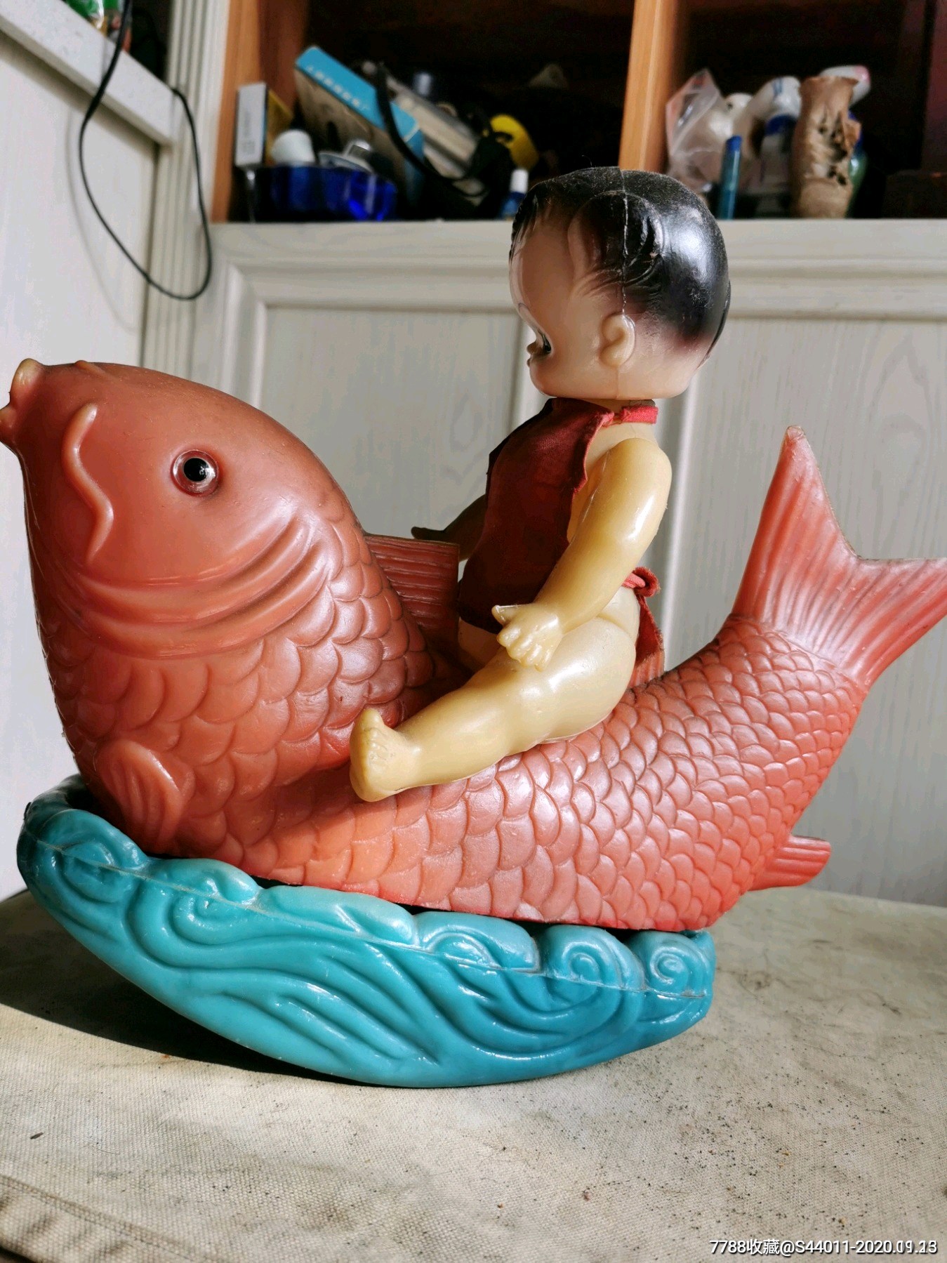 骑鱼娃娃不倒翁,鲤鱼娃娃,老玩具-其他传统玩具-7788收藏