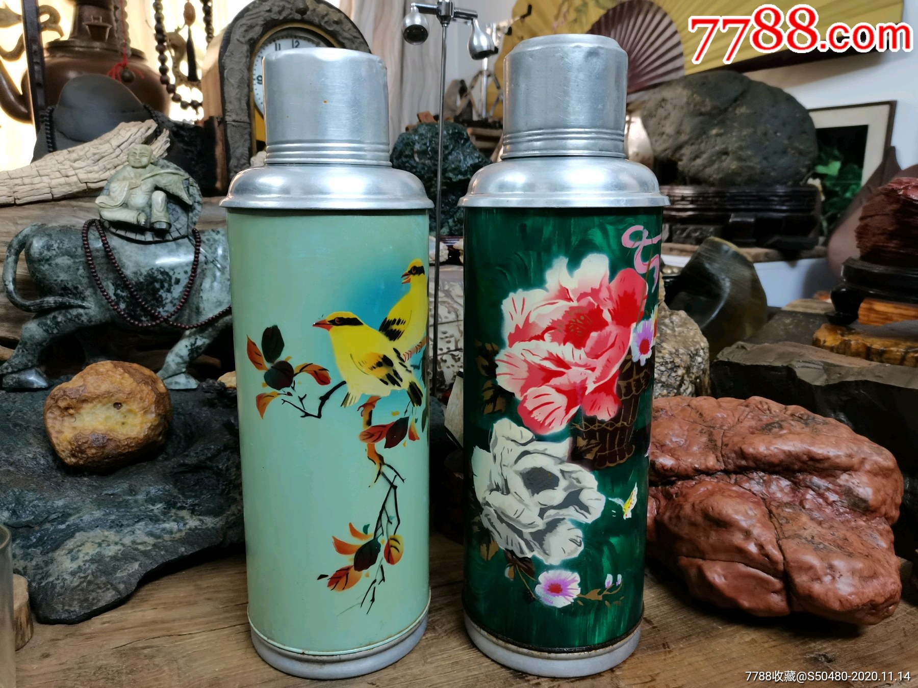 古玩杂项民俗老旧物件影视剧道具铝壳暖水瓶开水提壶保温壶热水壶