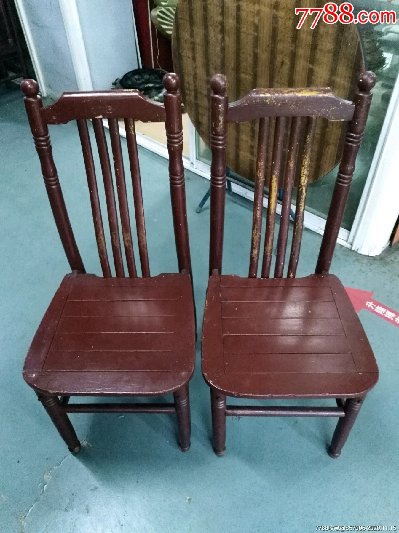 好品政府会议室实木老椅子一对