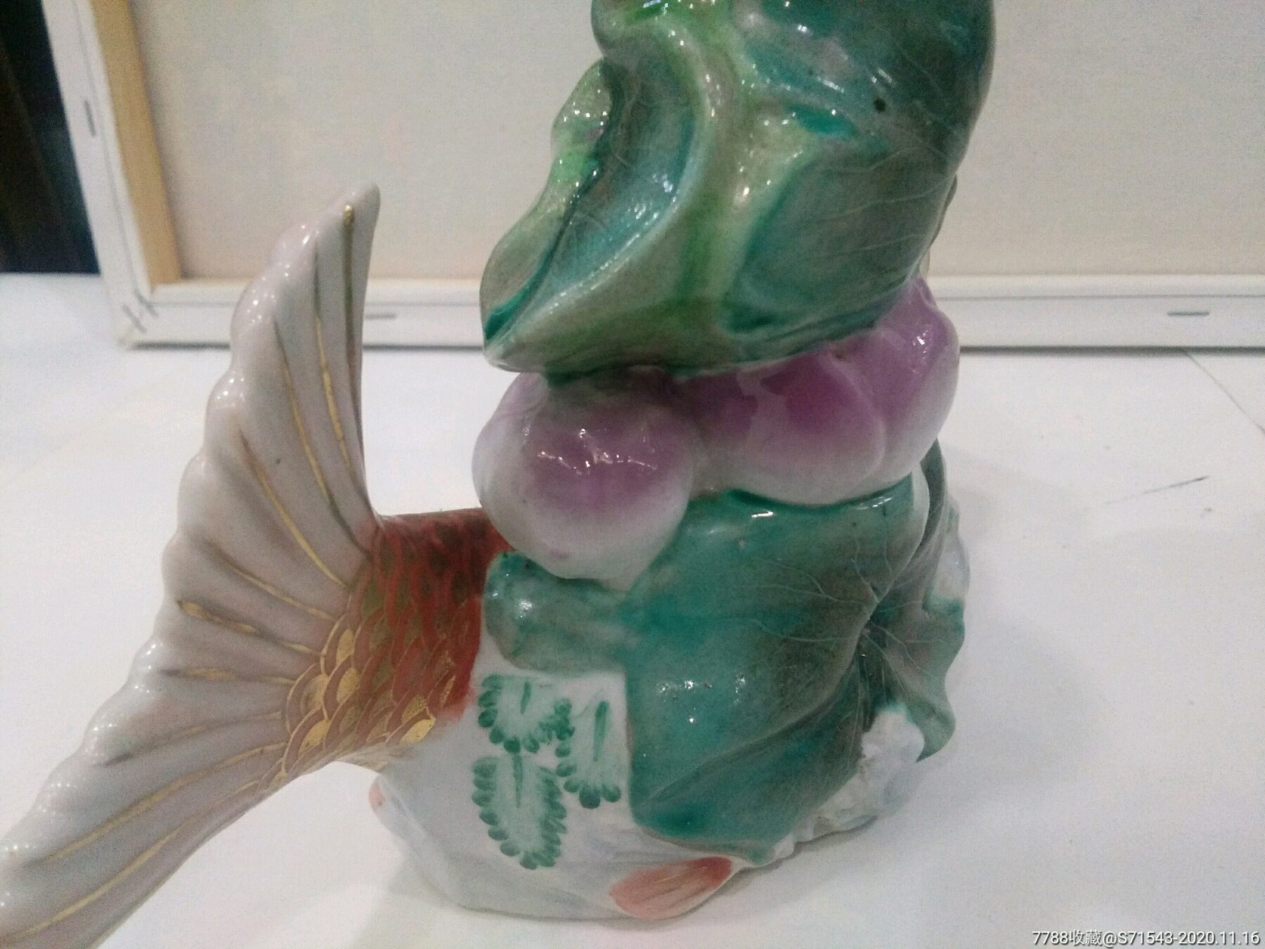 童子鲤鱼莲花台灯