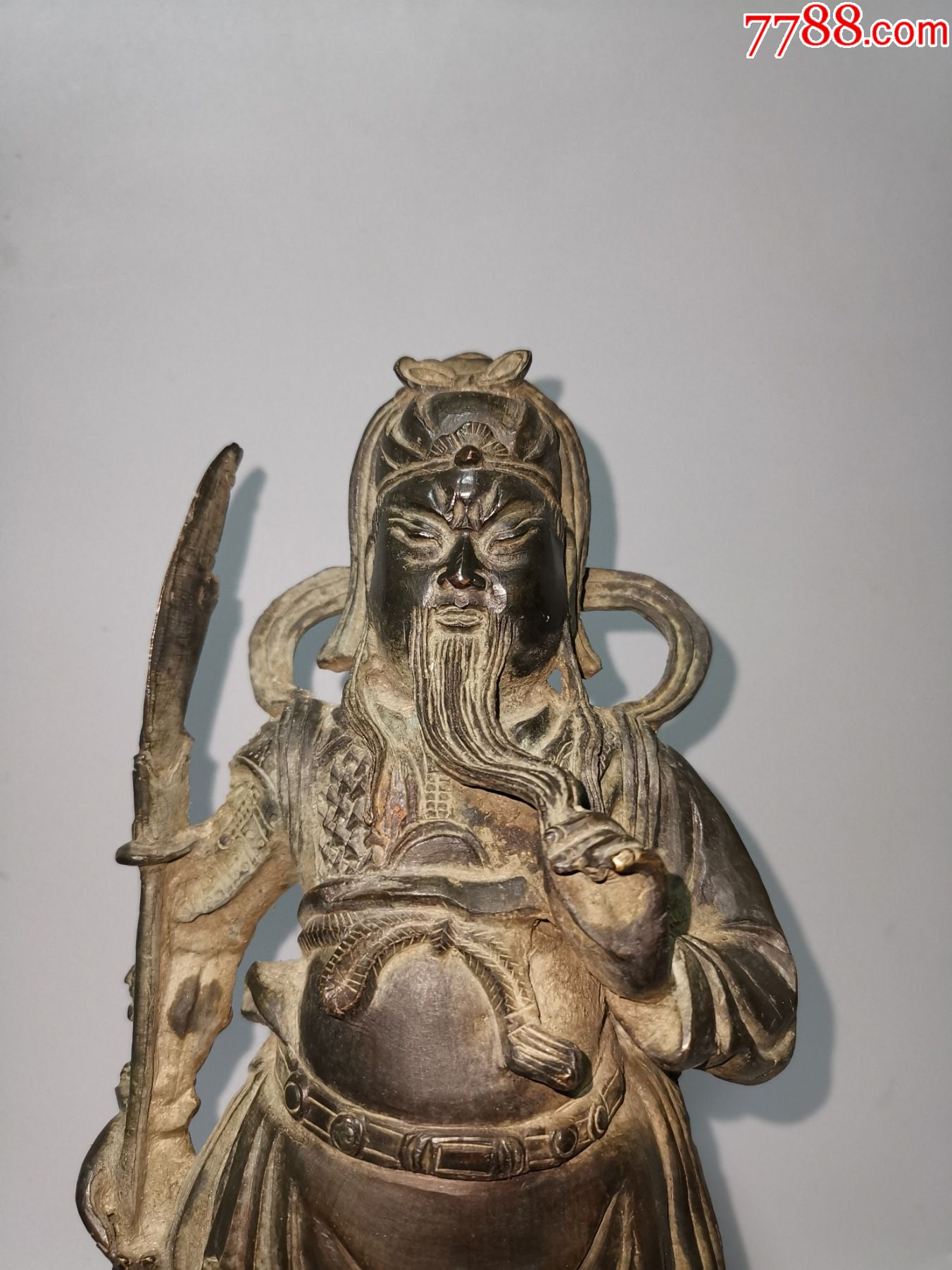 老铜武财神站像