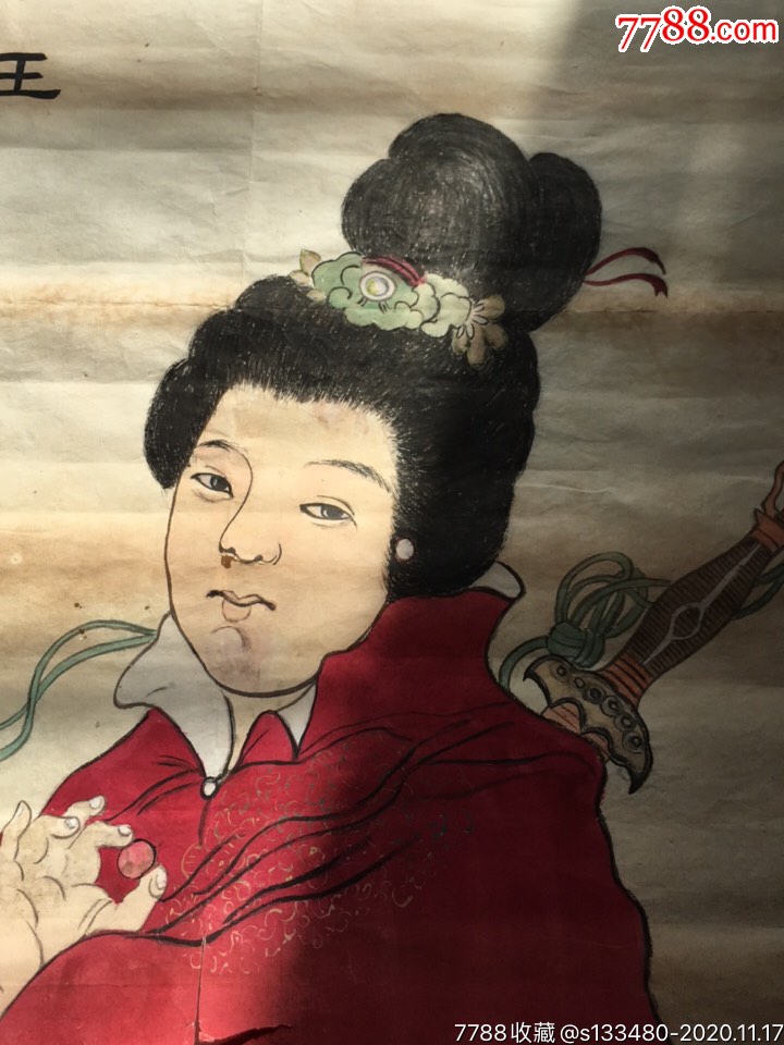 40/50年代佚名工笔人物画明末著名女将秦良玉