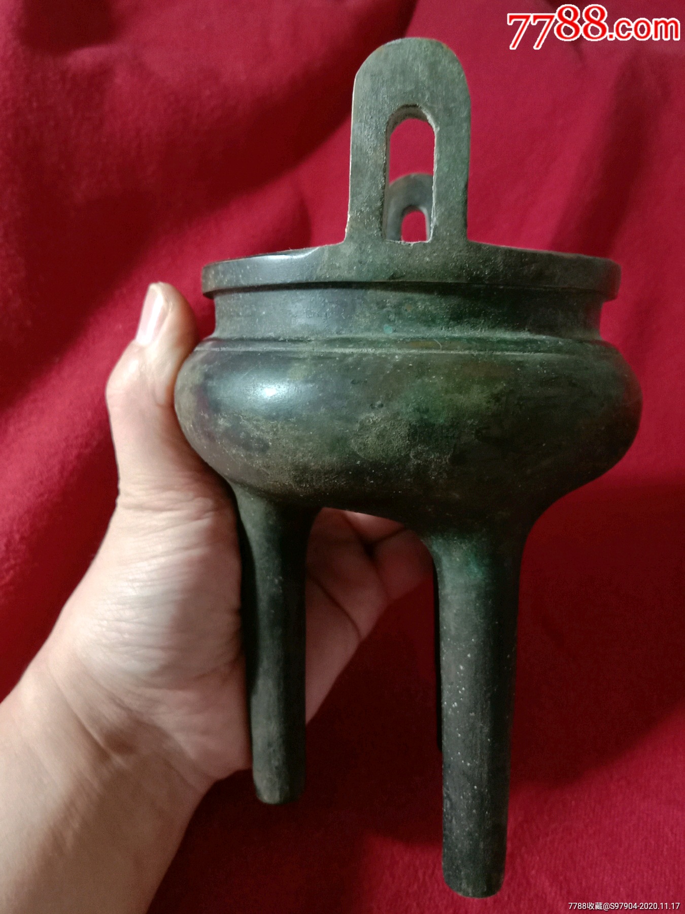 厚重型高足铜香炉