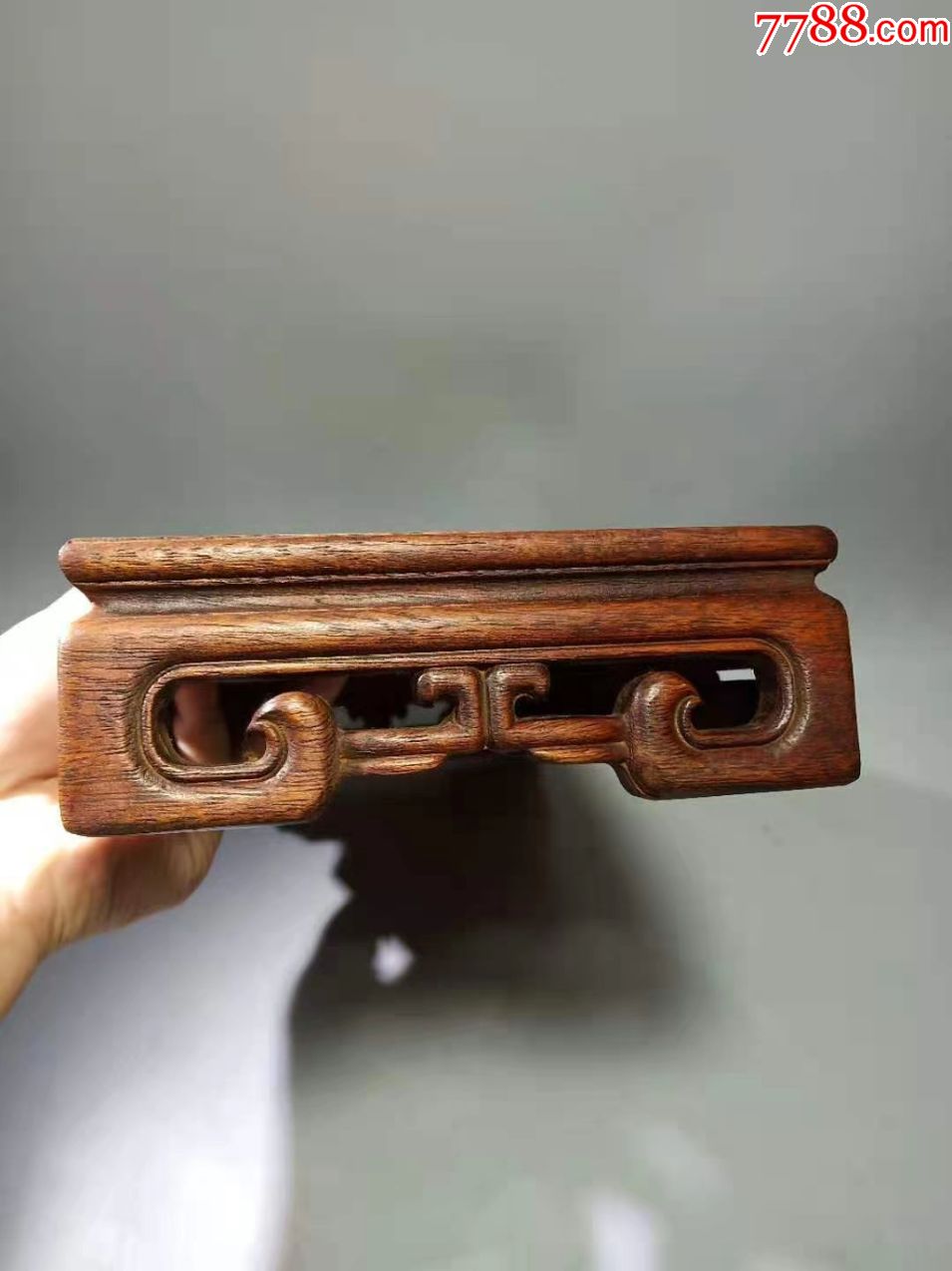 花梨木镶嵌大理石版面茶几底座