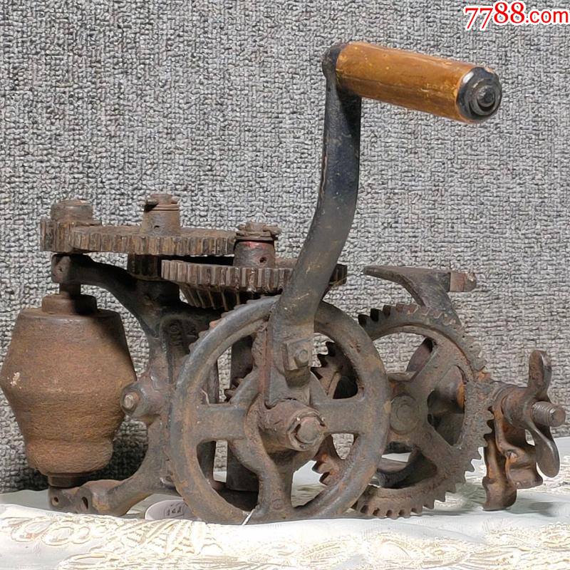 19世纪西洋古董镰刀手摇磨刀器打磨机手摇车床磨床机械民俗老物件