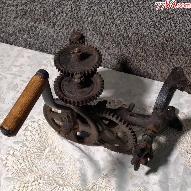 19世纪西洋古董镰刀手摇磨刀器打磨机手摇车床磨床机械民俗老物件