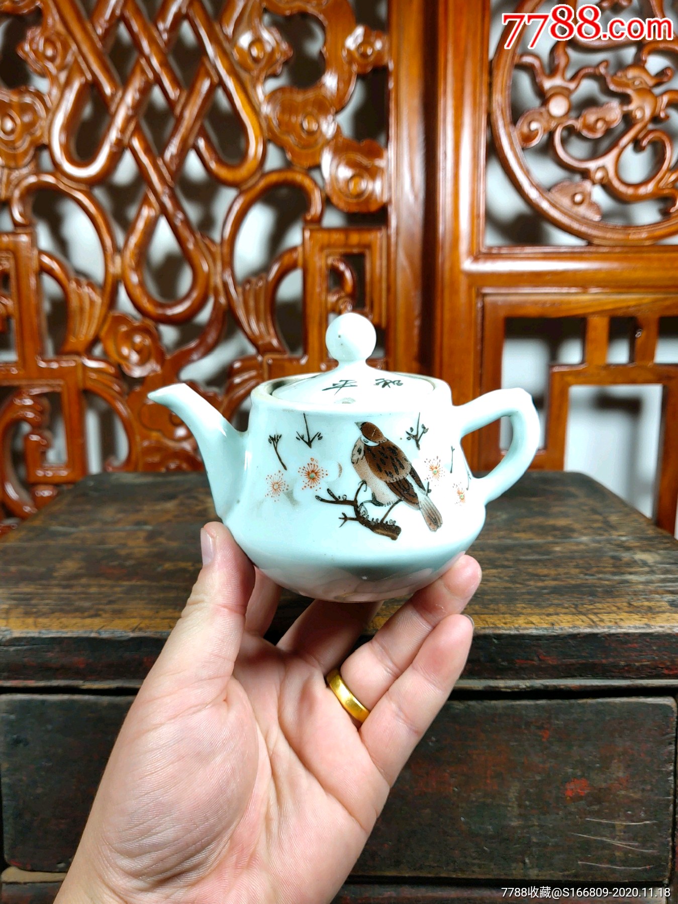 永丰恒花鸟小壶端壶茶壶酒壶品相一流_彩绘瓷/彩瓷_第3张_7788瓷器