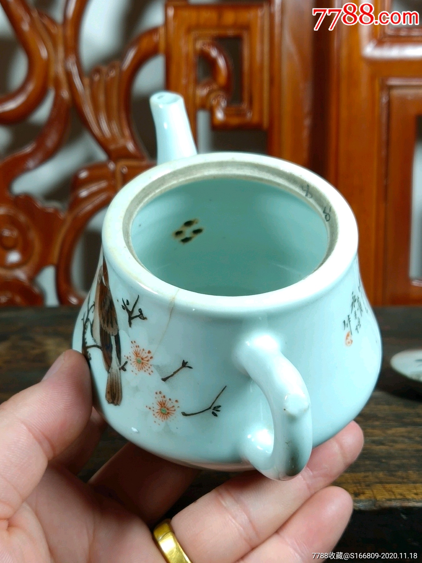 民国名家永丰恒花鸟小壶端壶茶壶酒壶品相一流