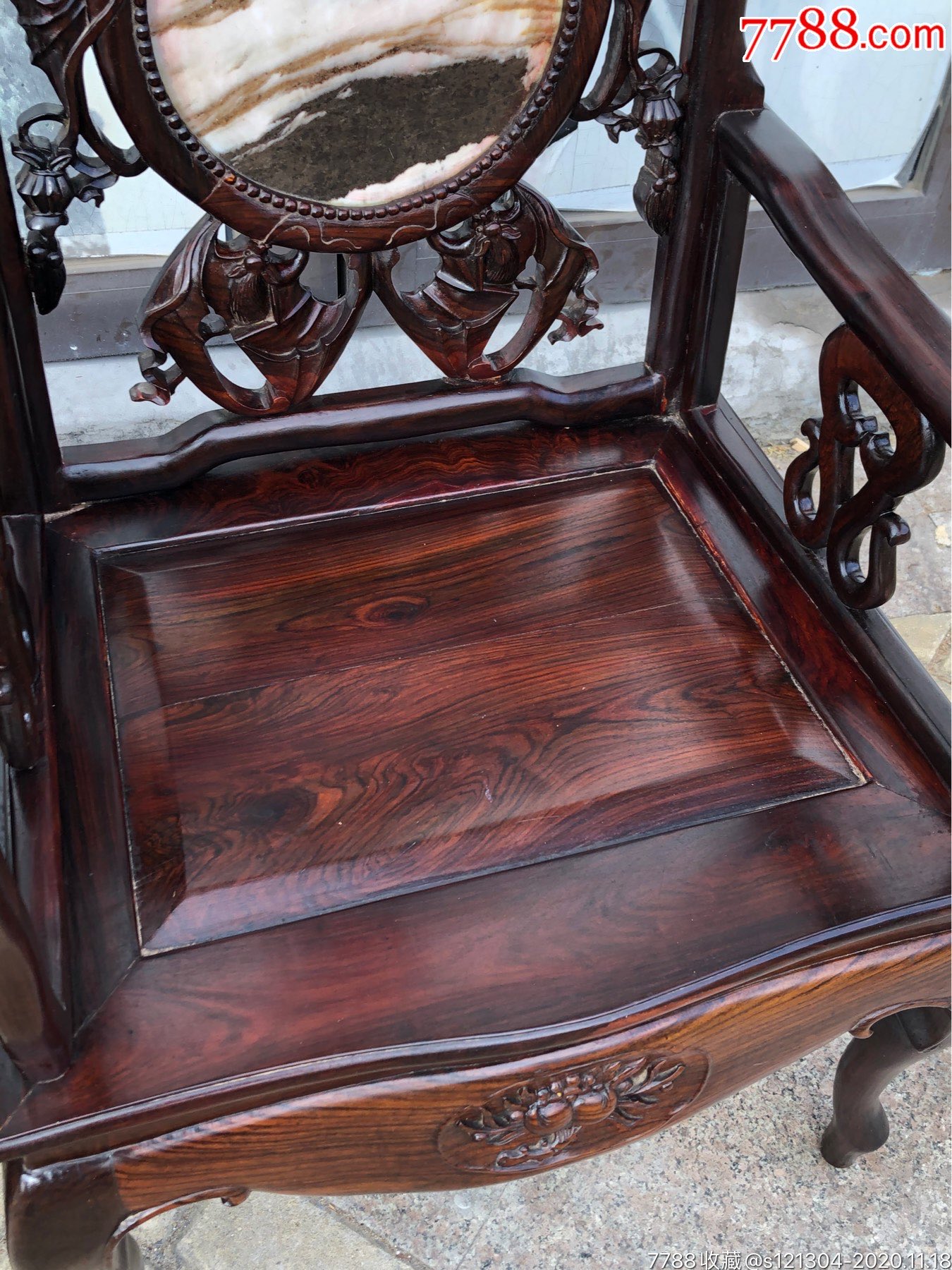 包裹邮费自理备注:民国时期后大户人家所用老挝大红酸枝太师椅三件套