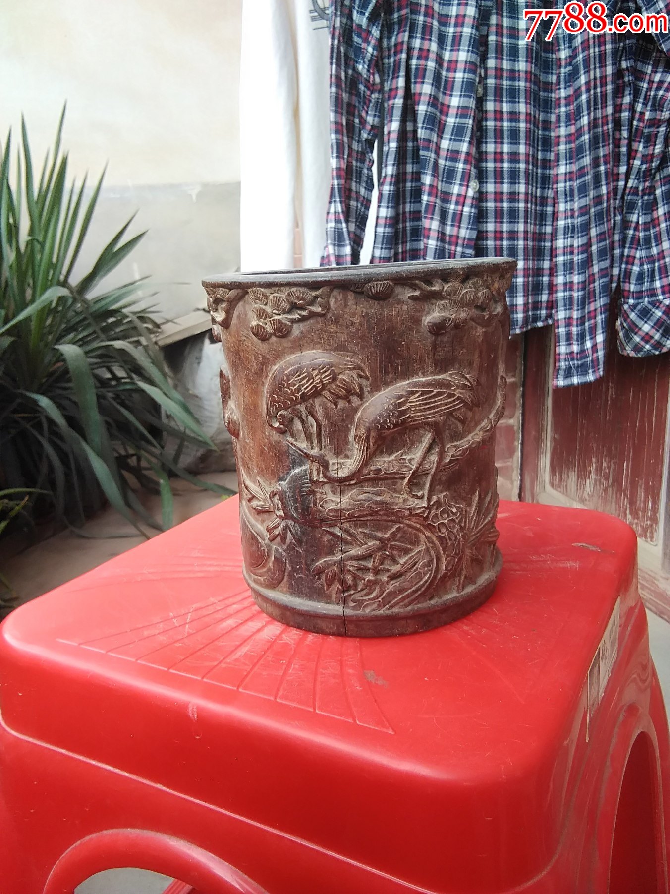 草花梨笔筒包邮实价