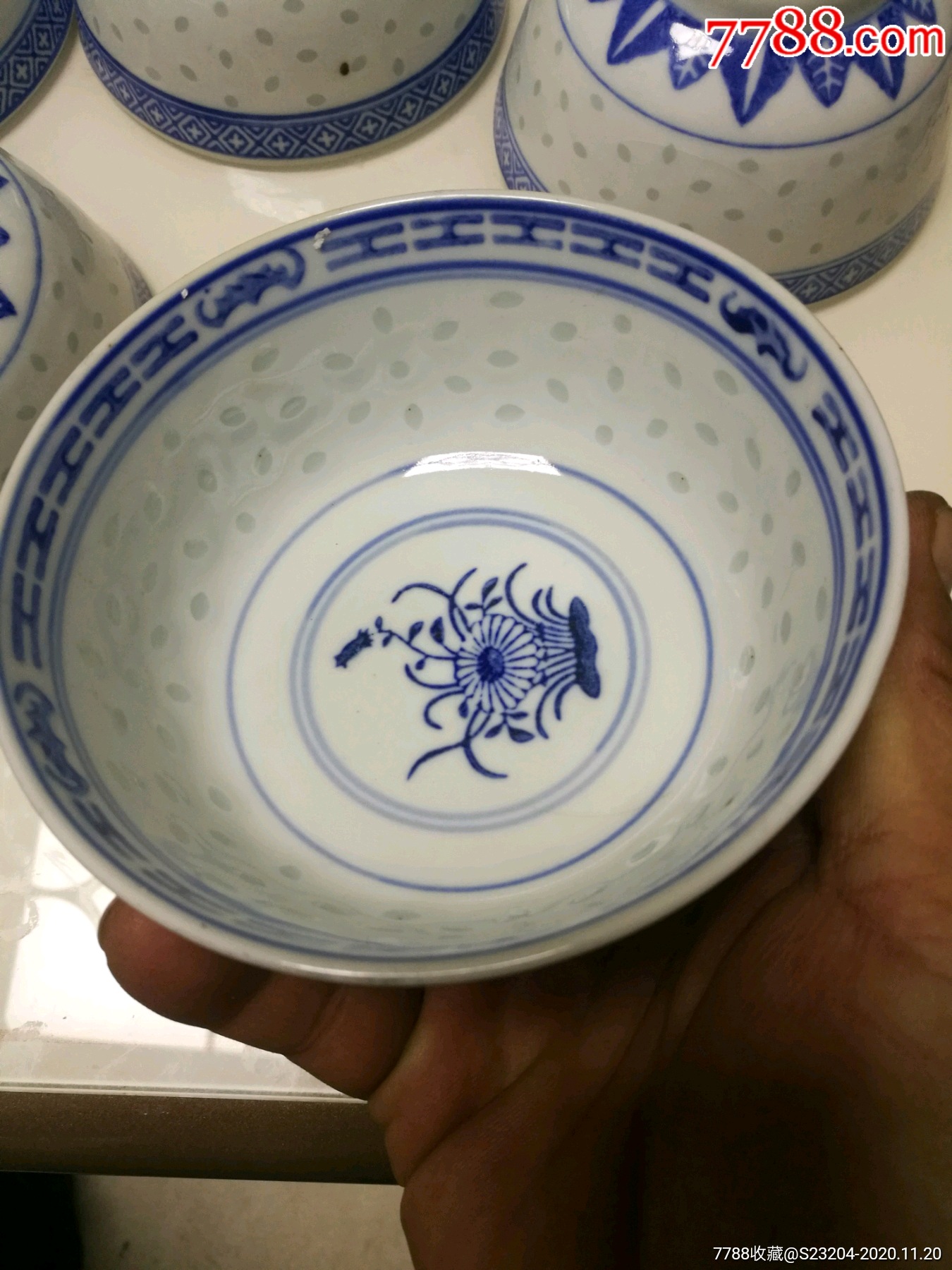 (景德镇)兰花玲珑碗8个