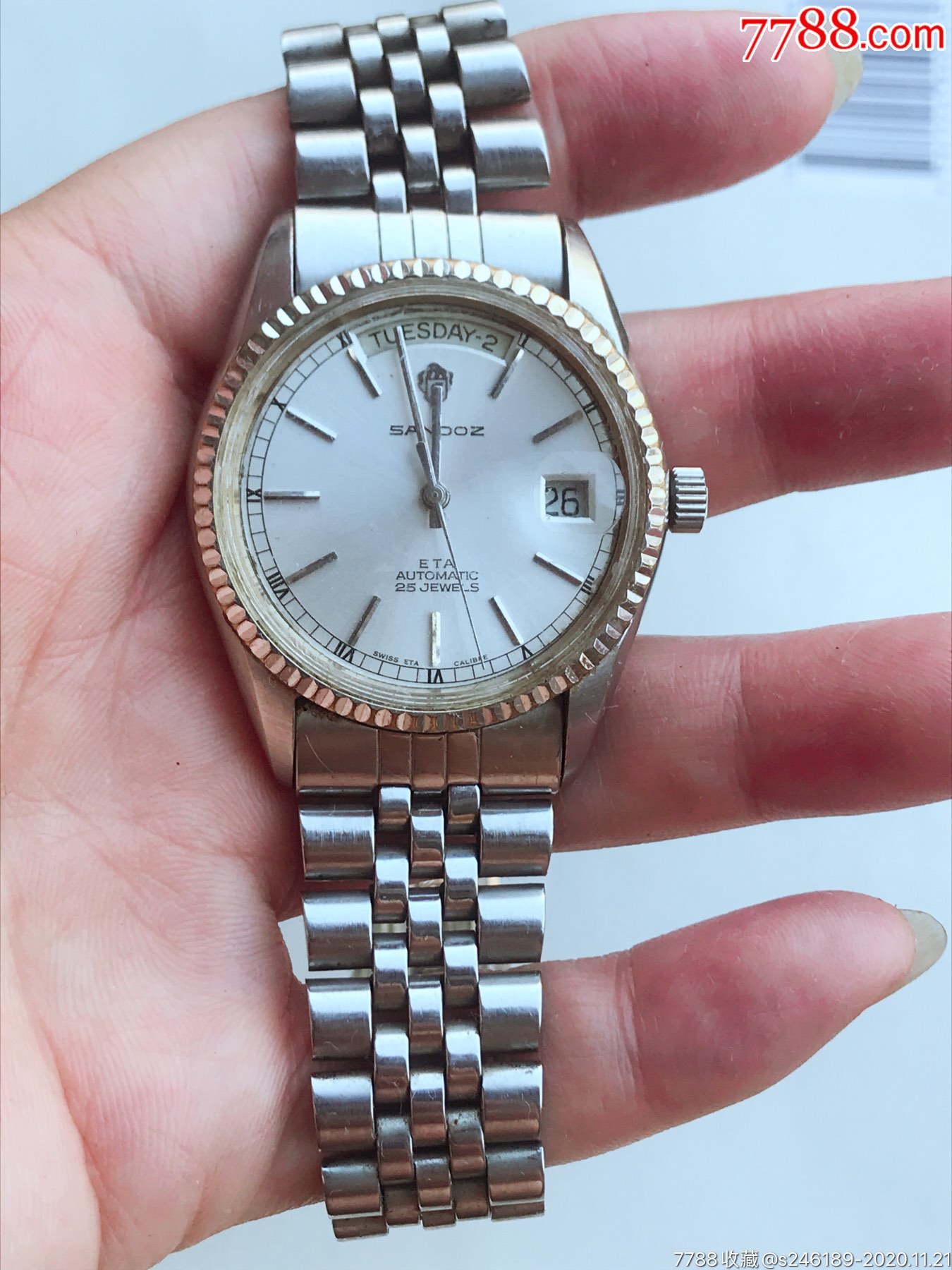 山度士搭瑞士2834机械机芯-手表/腕表-7788手表收藏