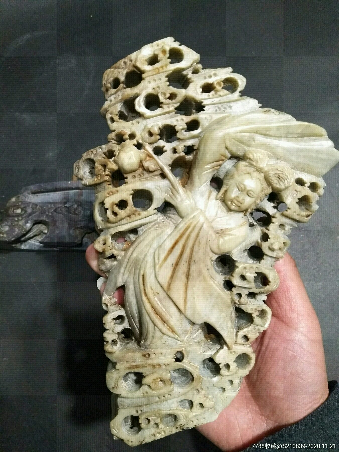 老青田石雕摆件