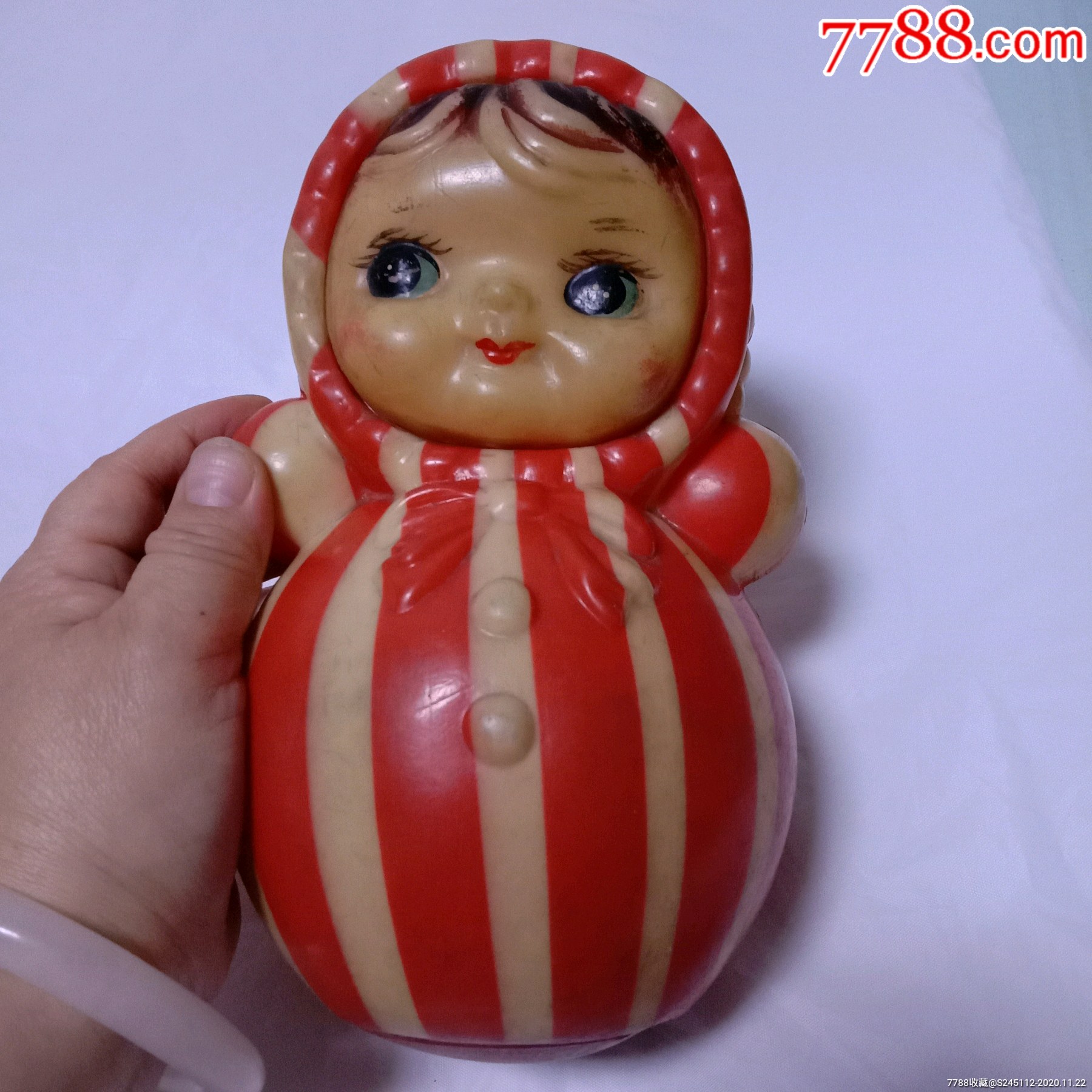 怀旧老玩具不倒翁娃娃双面的见图见描述