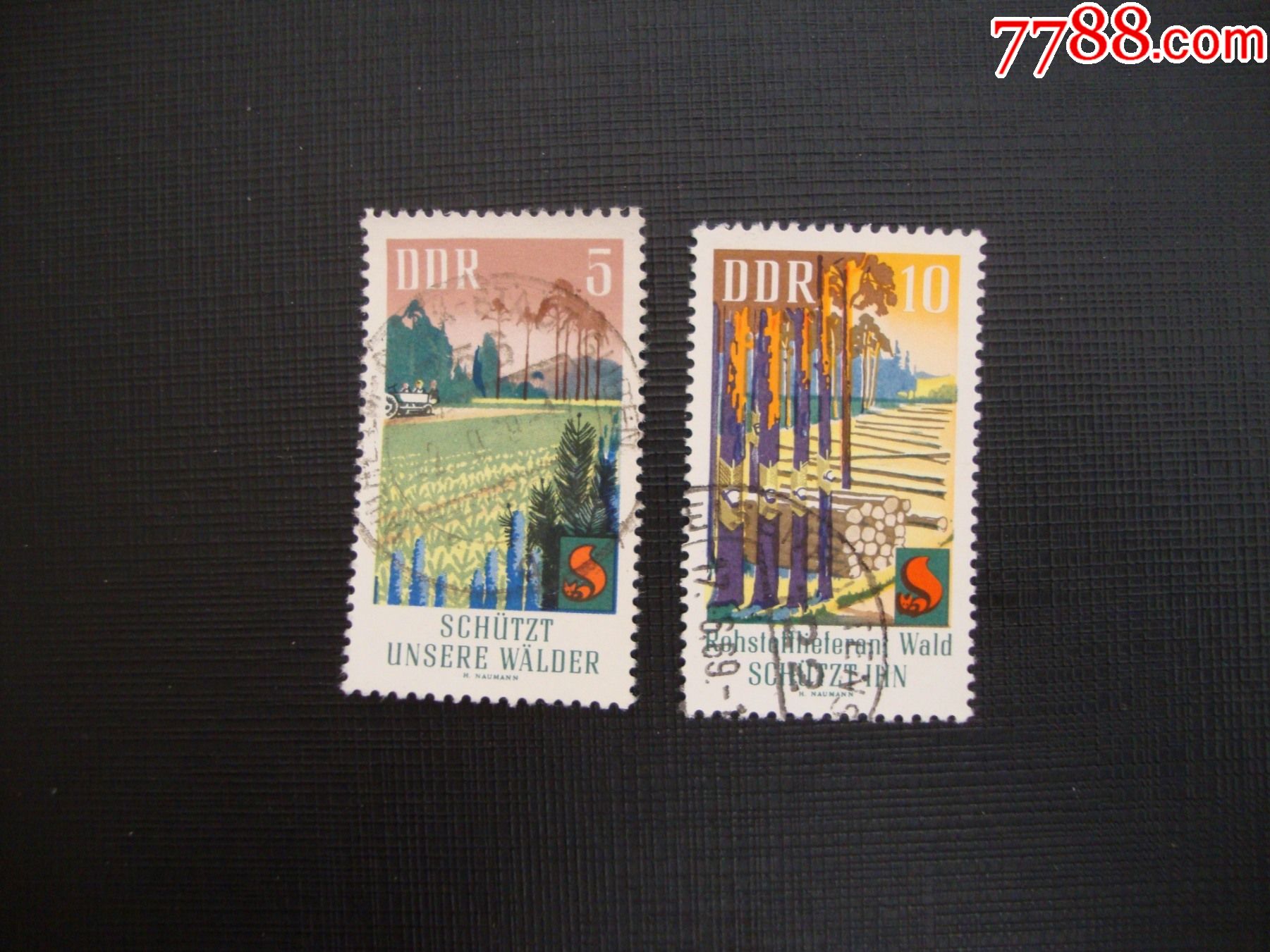 德国邮票2枚-欧洲邮票-7788集邮集卡